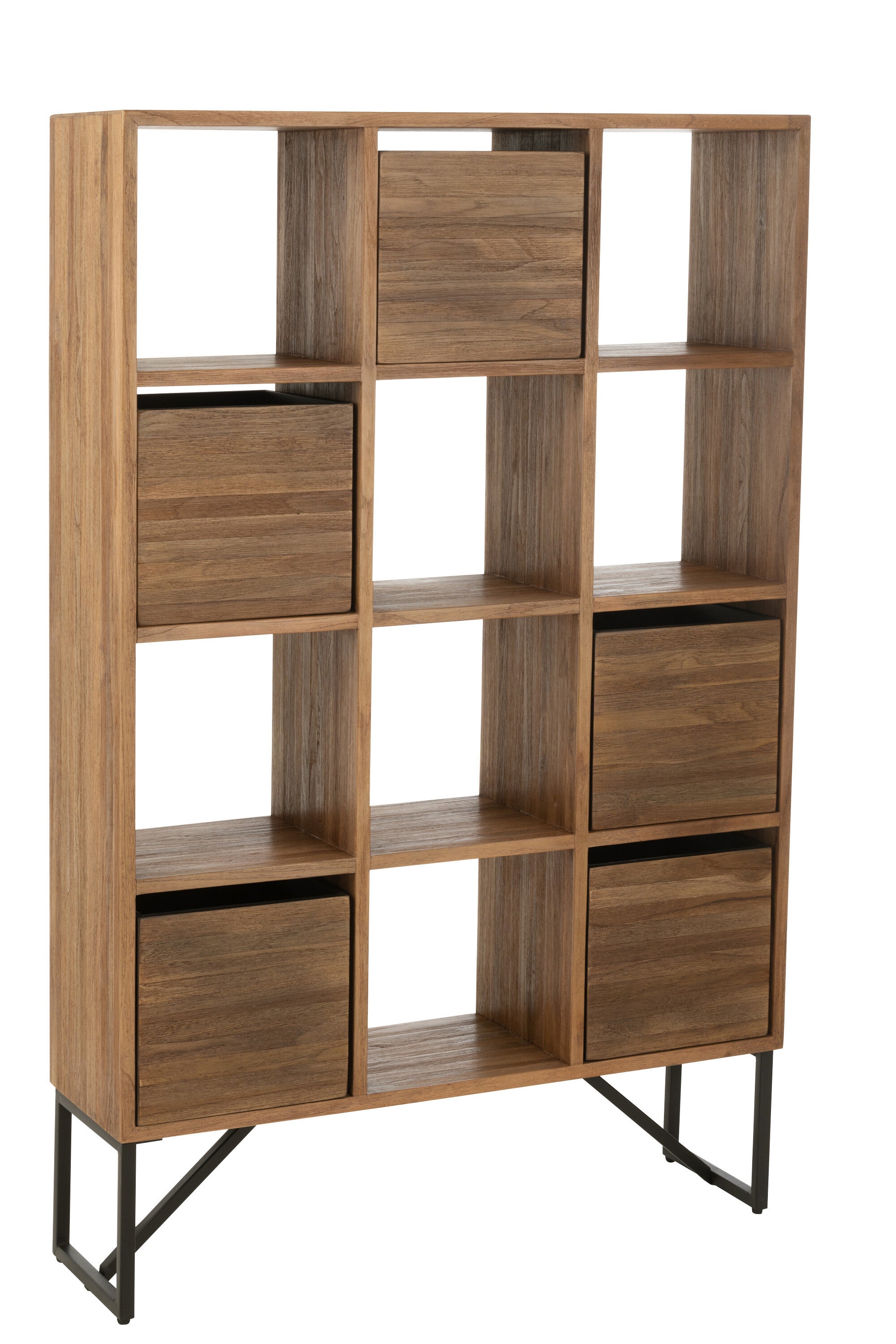 Boekenrek gerecycled teakhout - J-LINE