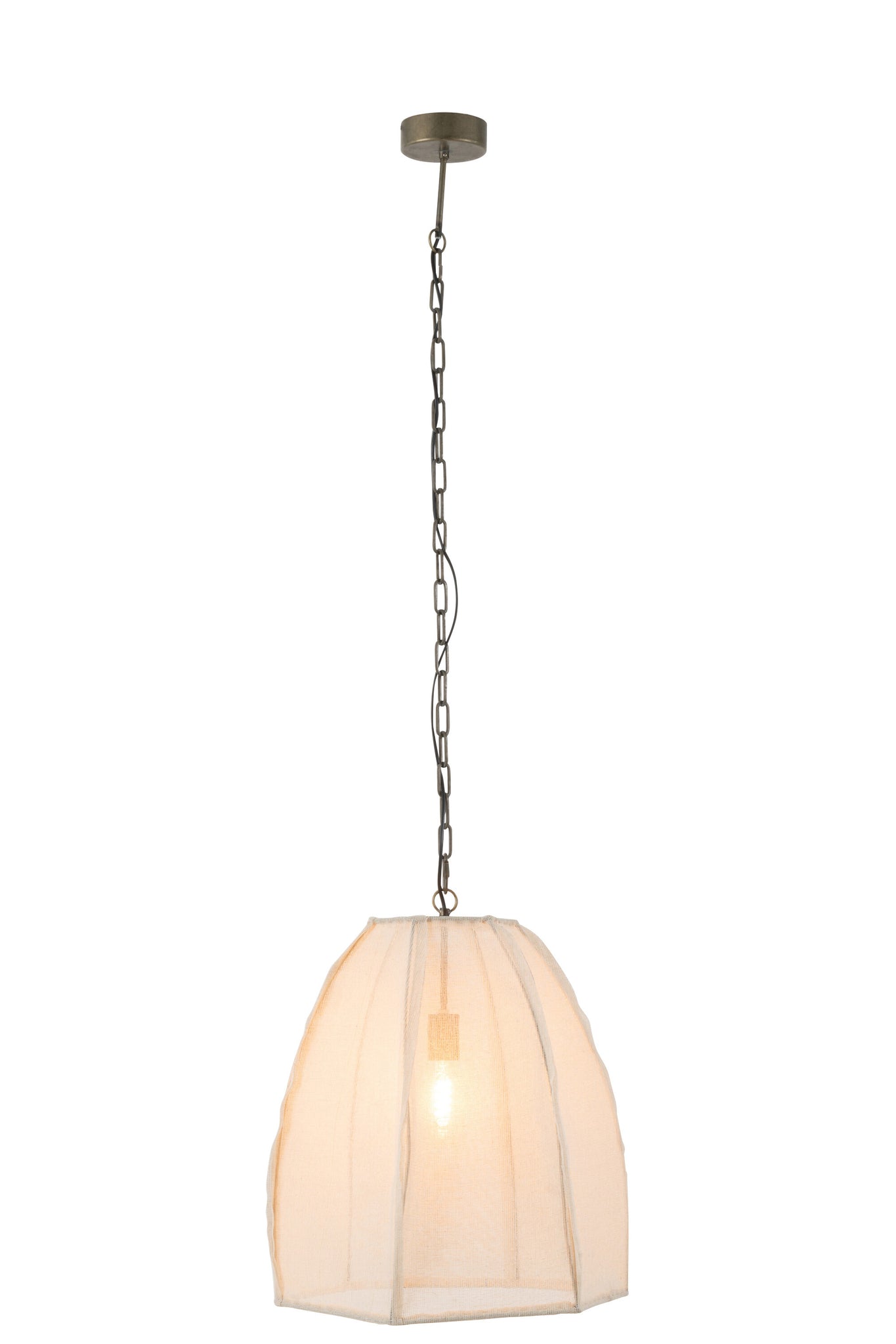 Hanglamp Peer Linnen/IJzer Wit S - J-LINE
