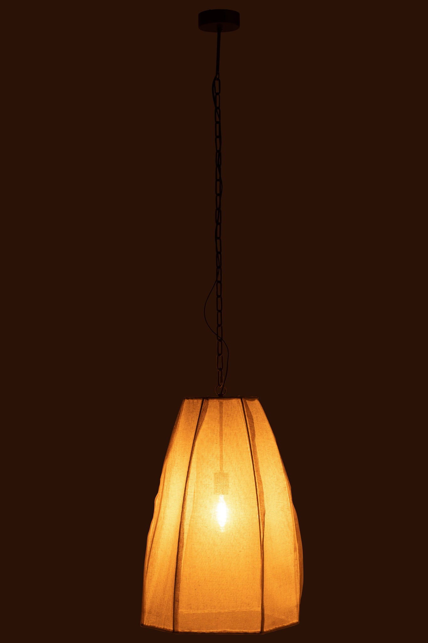 Suspension Poire Lin/Fer Blanc L - J-LINE