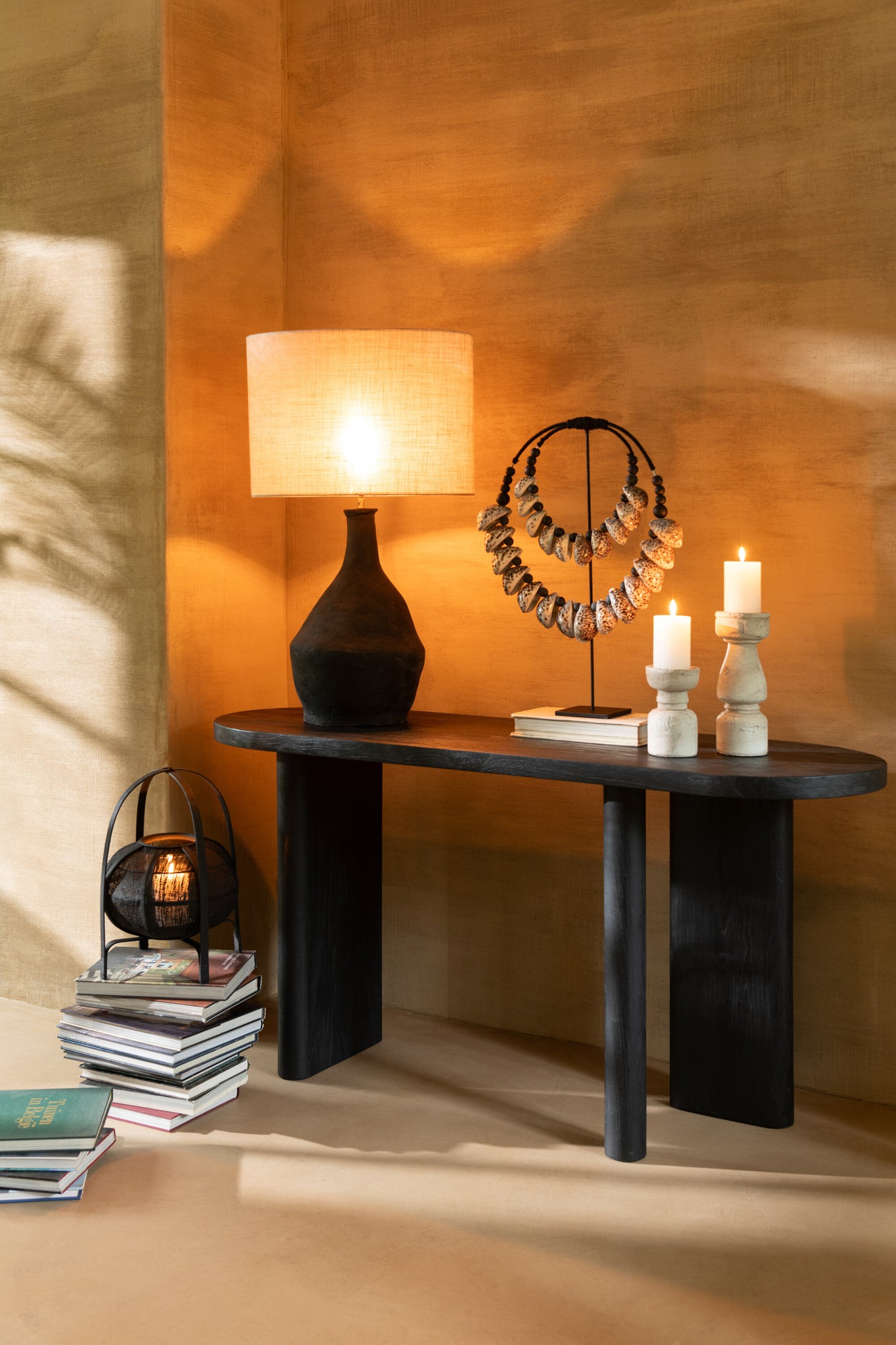 Console en teck noir - J-LINE