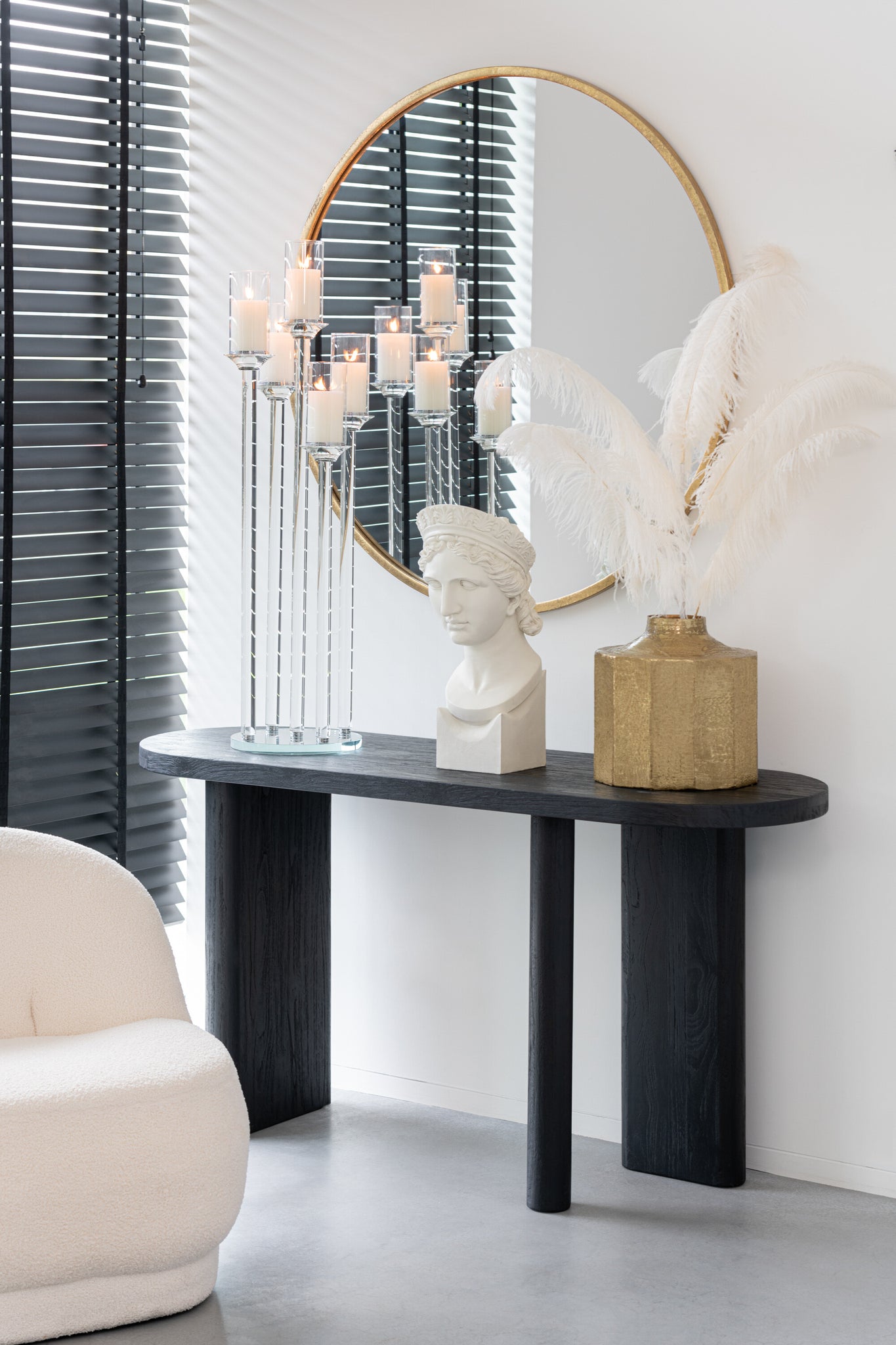 Console en teck noir - J-LINE