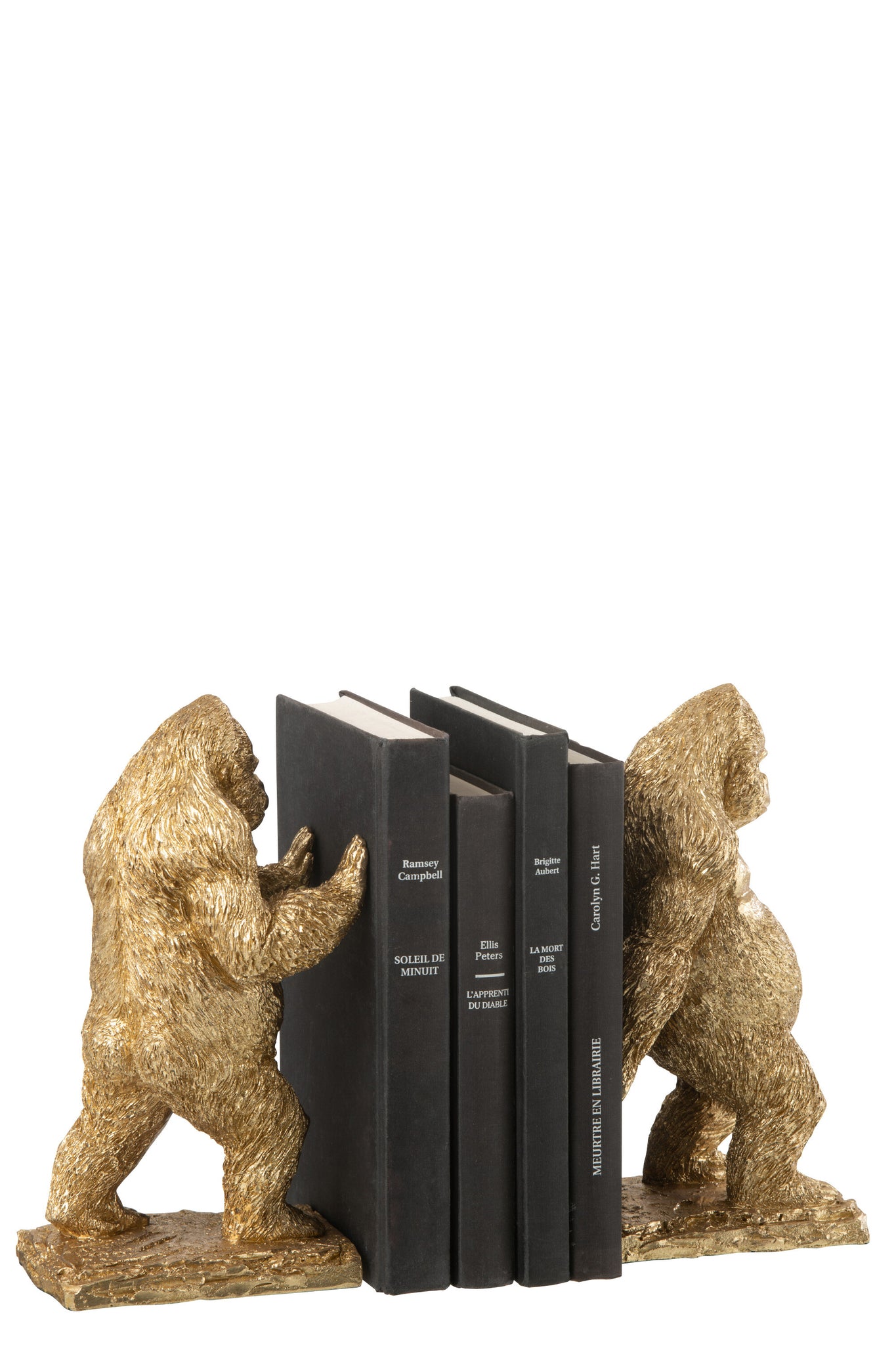 Serre-livres Gorilla résine or - J-LINE