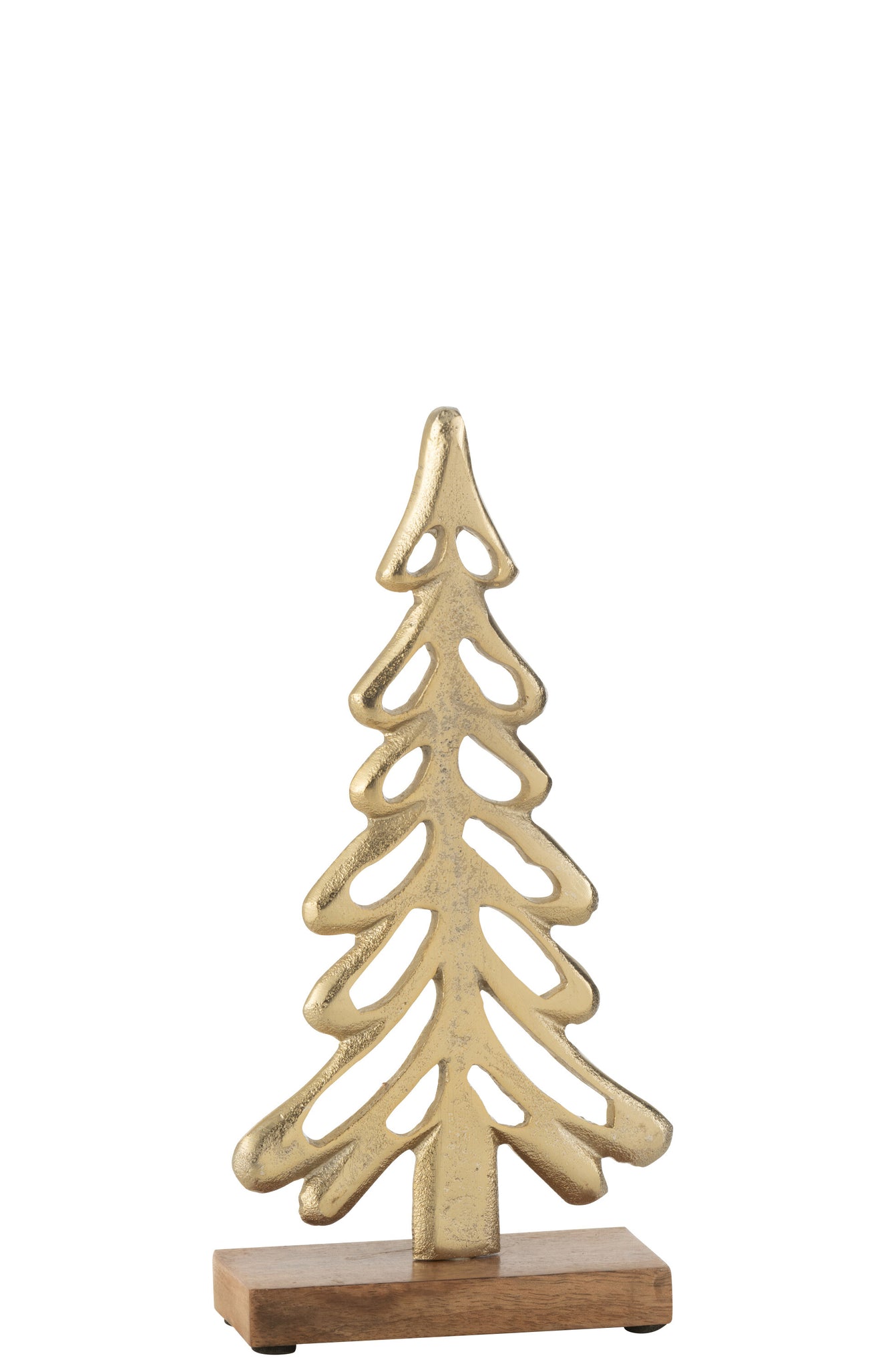 Boom op Voet Aluminium/Hout Goud Groot- J-LINE