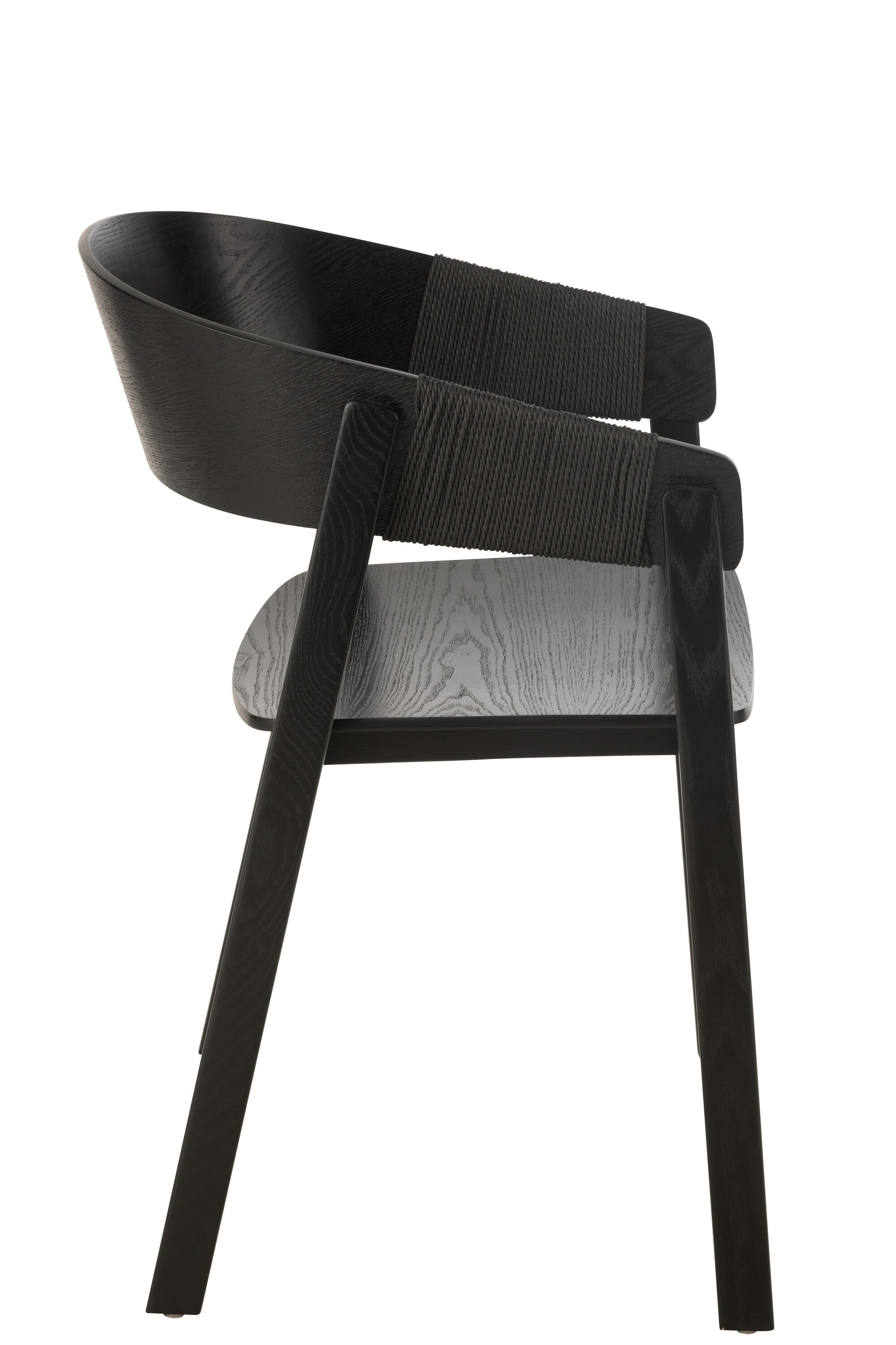 Chaise Naga en frêne et corde noire - J-LINE