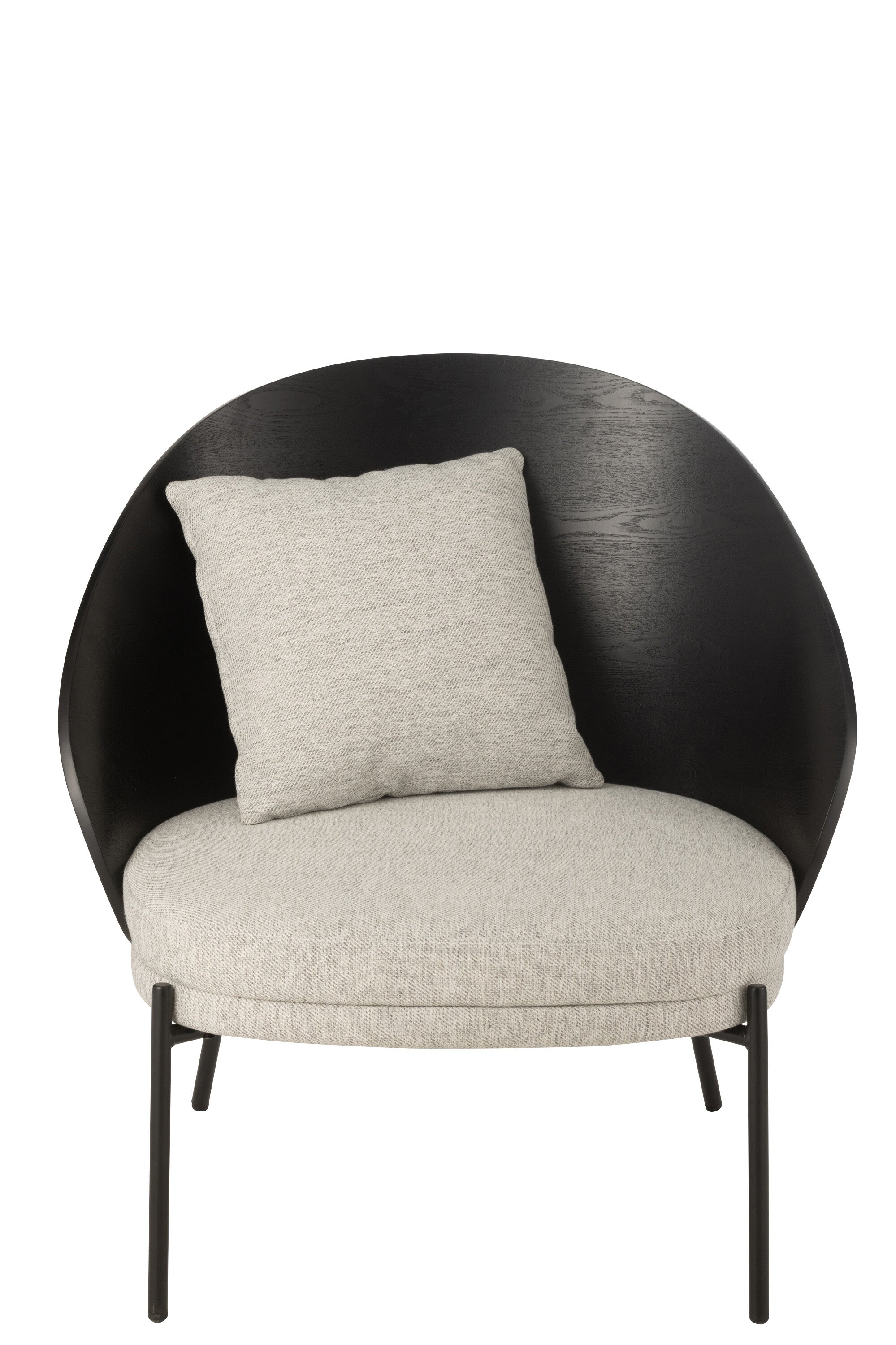Lounge Stoel Lone Hout/Metaal Zwart/Grijs - J-LINE