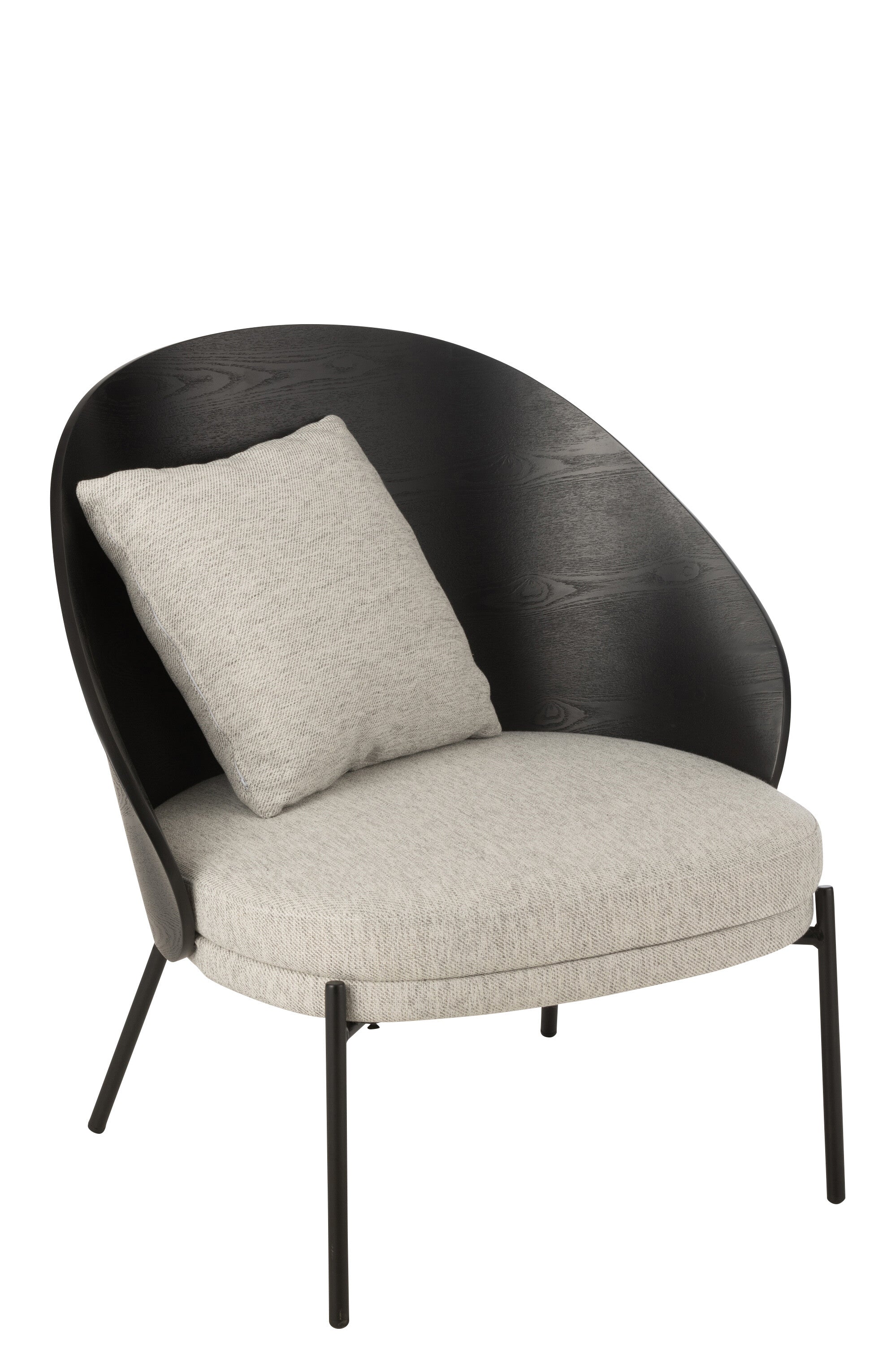 Lounge Stoel Lone Hout/Metaal Zwart/Grijs - J-LINE