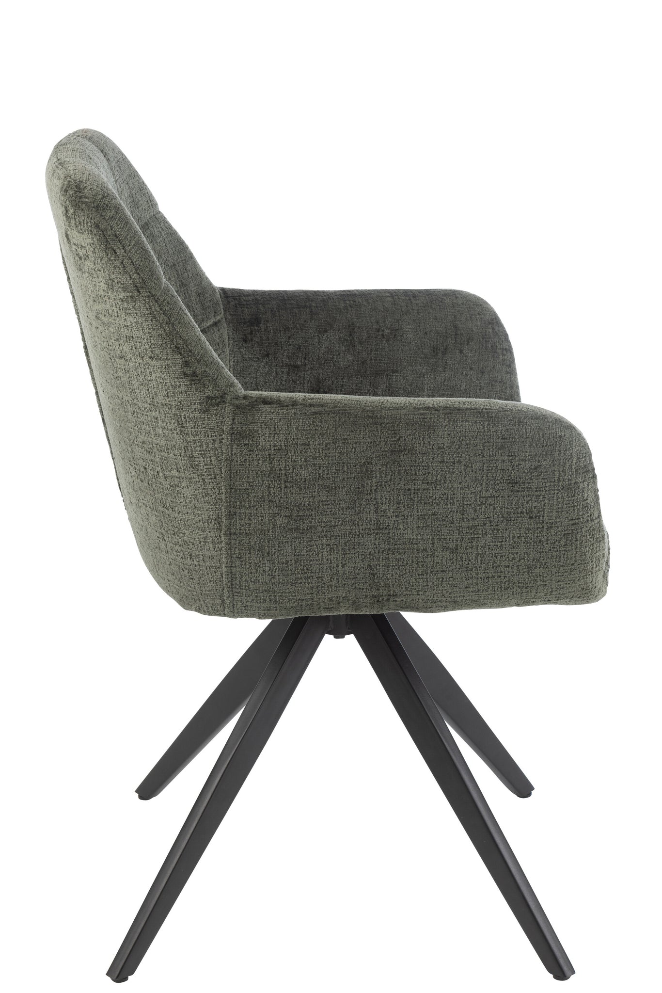 Fauteuil à accoudoirs Louna fer/acrylique vert - J-LINE