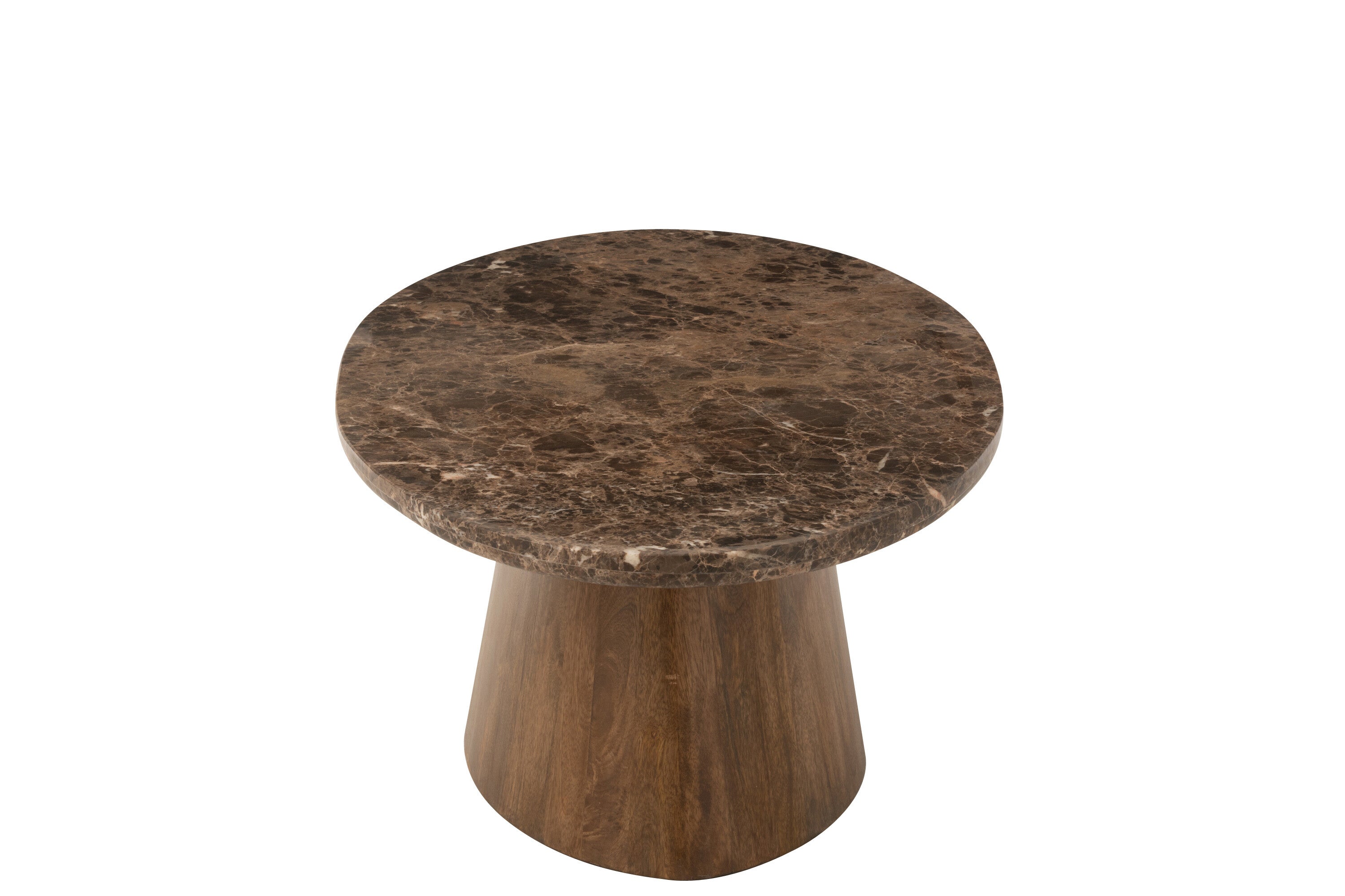 Salontafel Ovaal Marmer/Mangohout Bruin - J-LINE