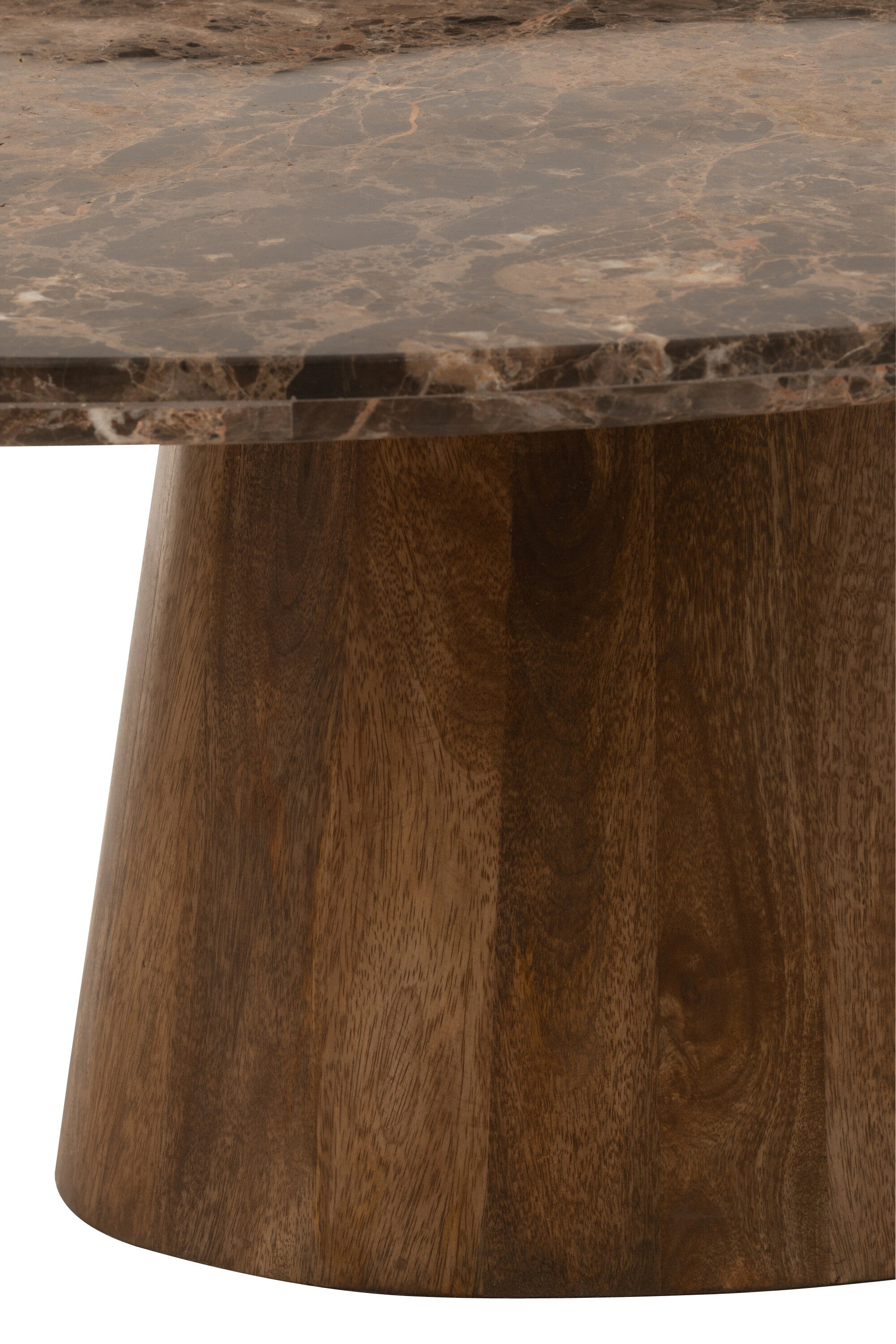 Salontafel Ovaal Marmer/Mangohout Bruin - J-LINE