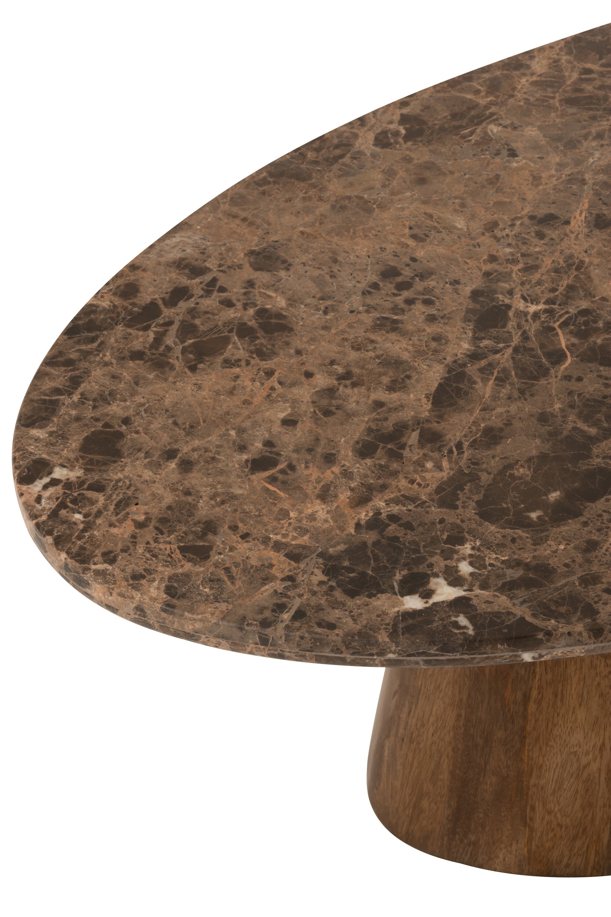 Salontafel Ovaal Marmer/Mangohout Bruin - J-LINE