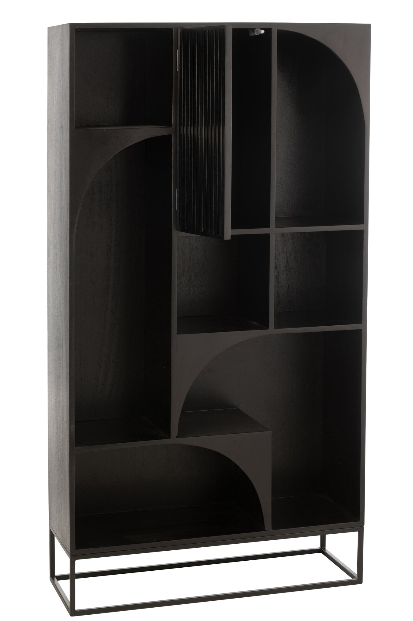 Étagère J-LINE en bois de manguier/MDF noir - EN RUPTURE DE STOCK