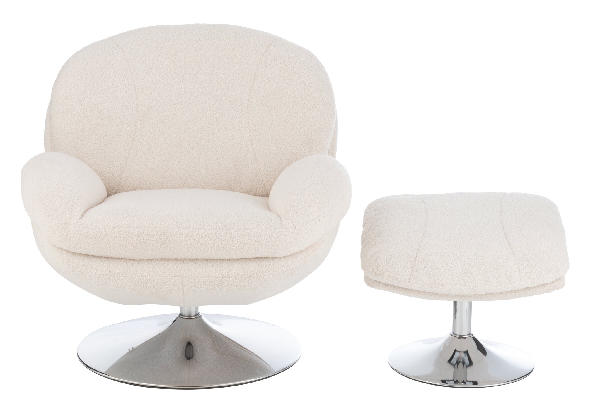 Fauteuil club + repose-pieds Lay - J-LINE
