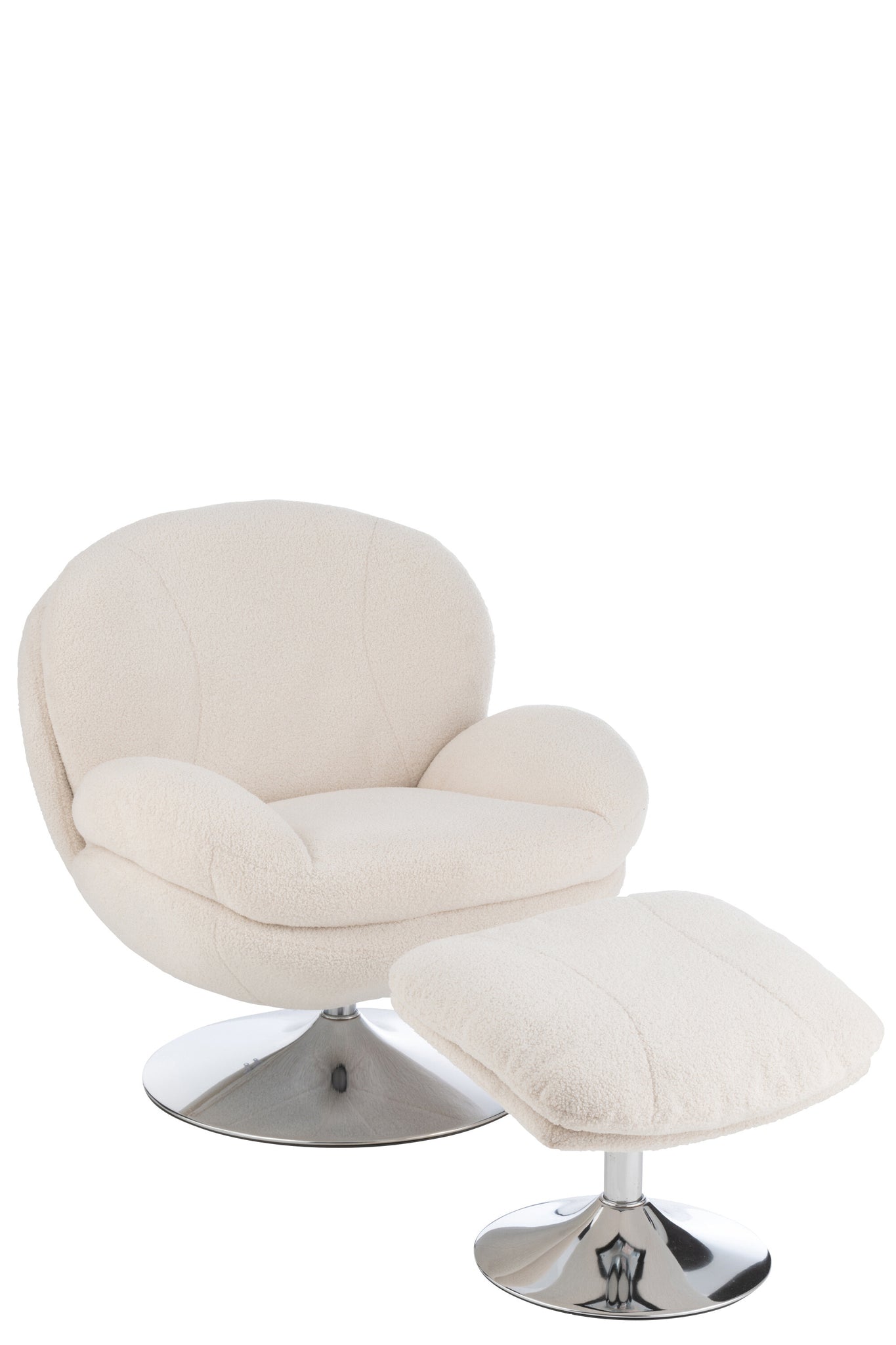 Fauteuil club + repose-pieds Lay - J-LINE