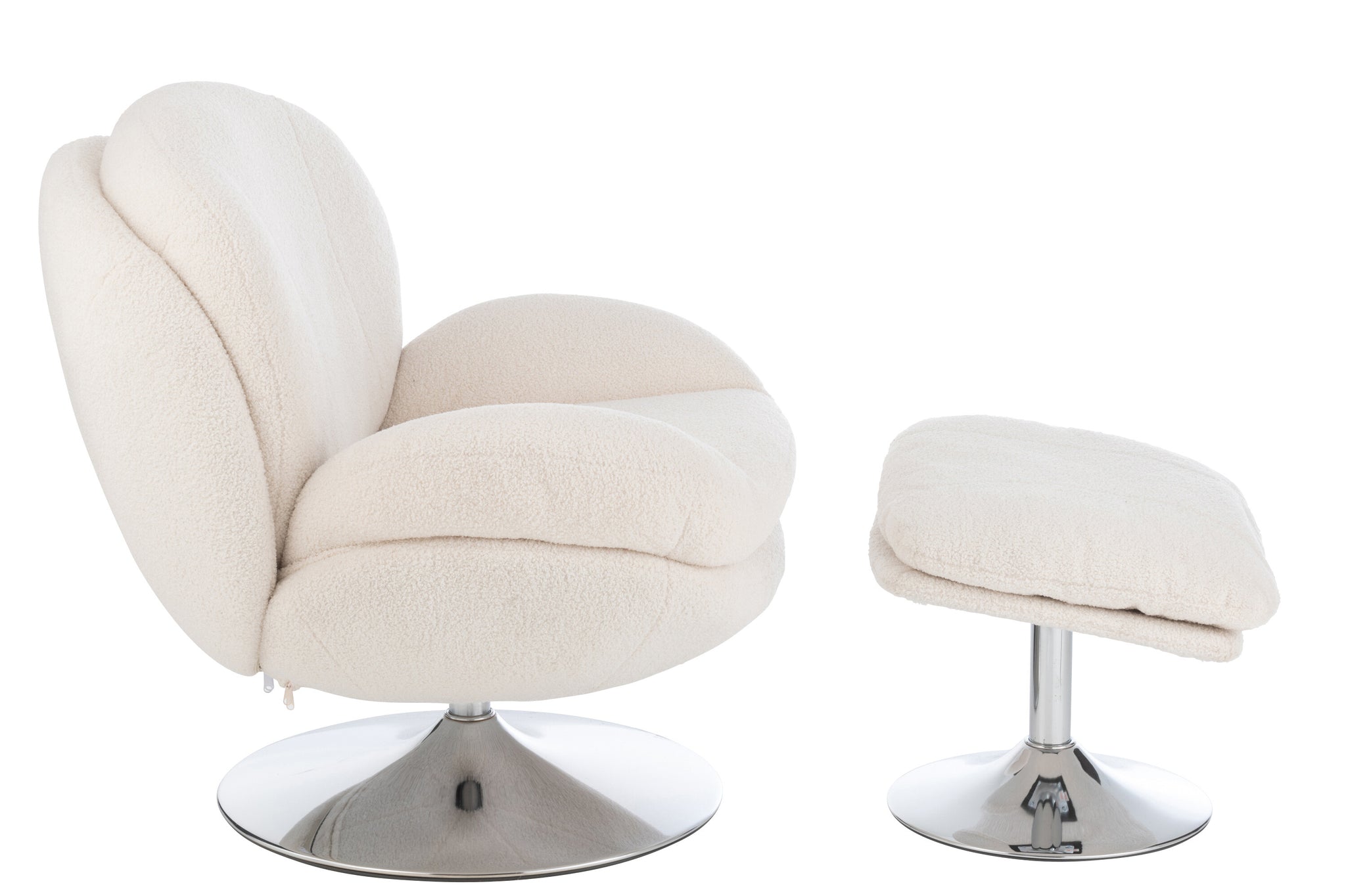 Fauteuil club + repose-pieds Lay - J-LINE