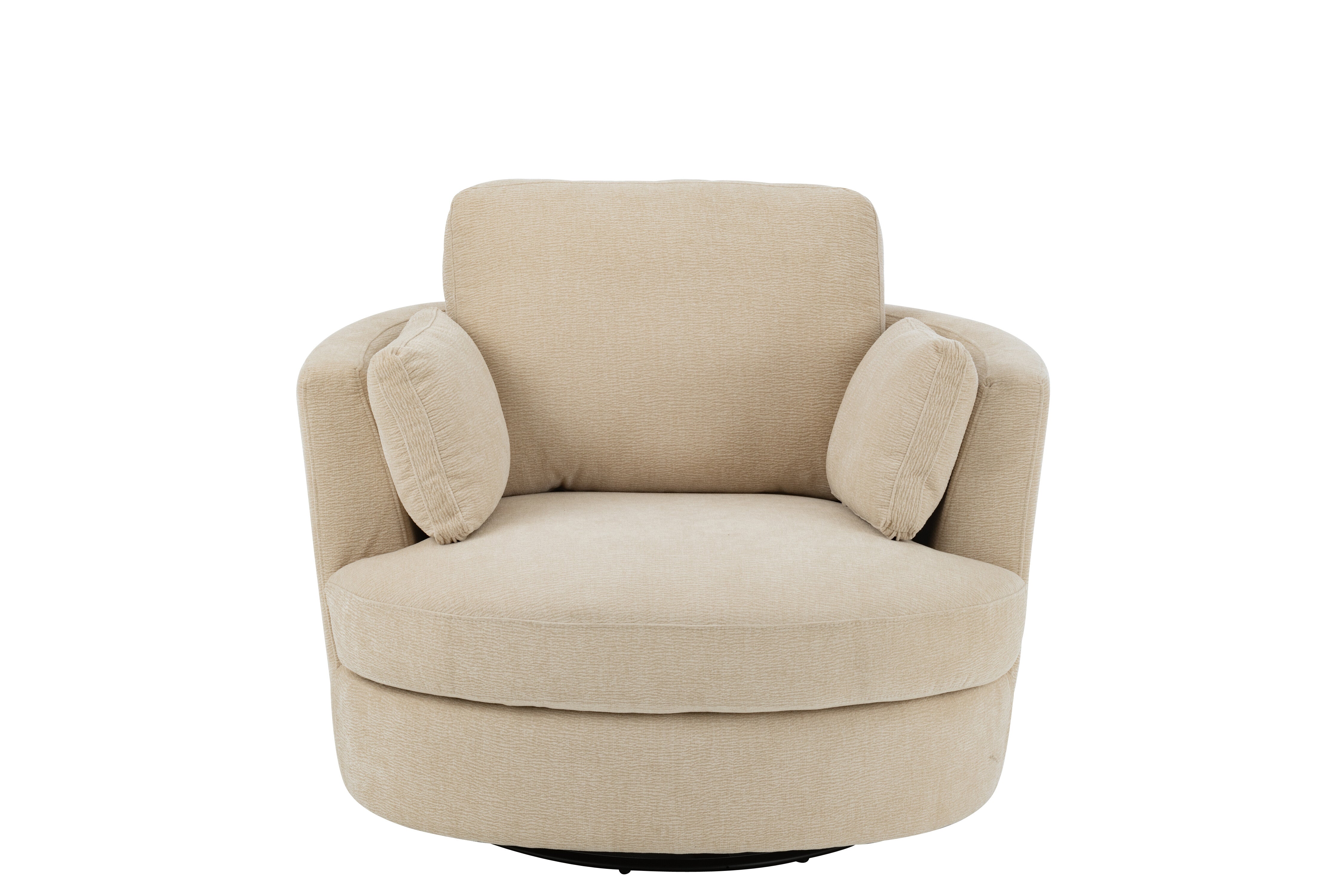 Lounge stoel Draaibaar Populierenhout/Schuim Beige - J-LINE