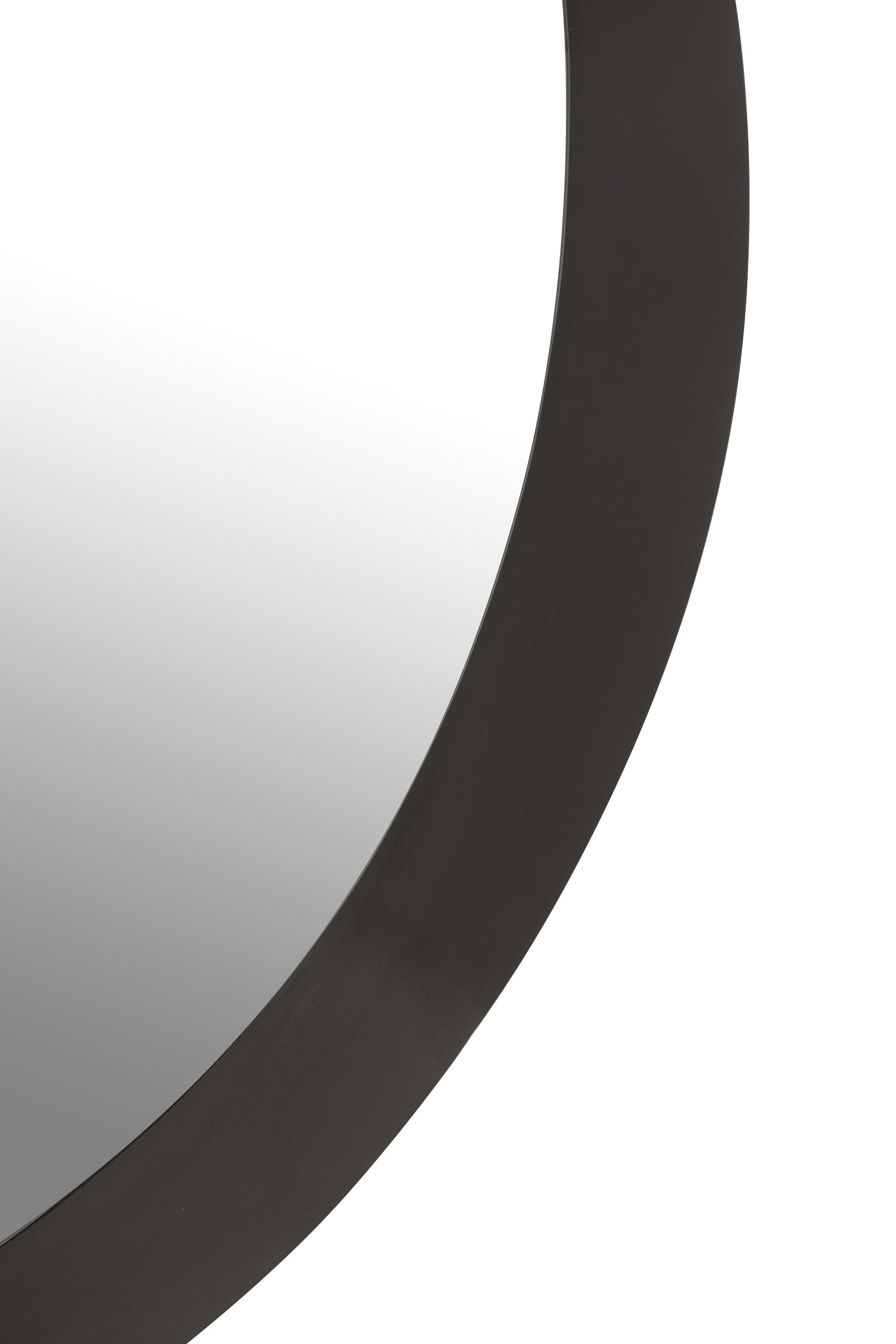 Wandspiegel rond metaal/glas zwart L - J-LINE