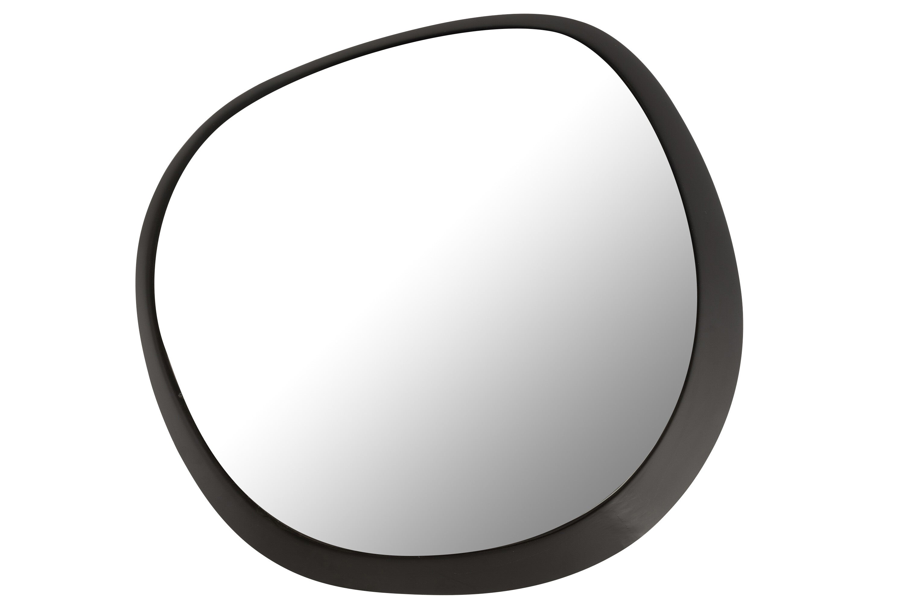 Wandspiegel rond metaal/glas zwart L - J-LINE