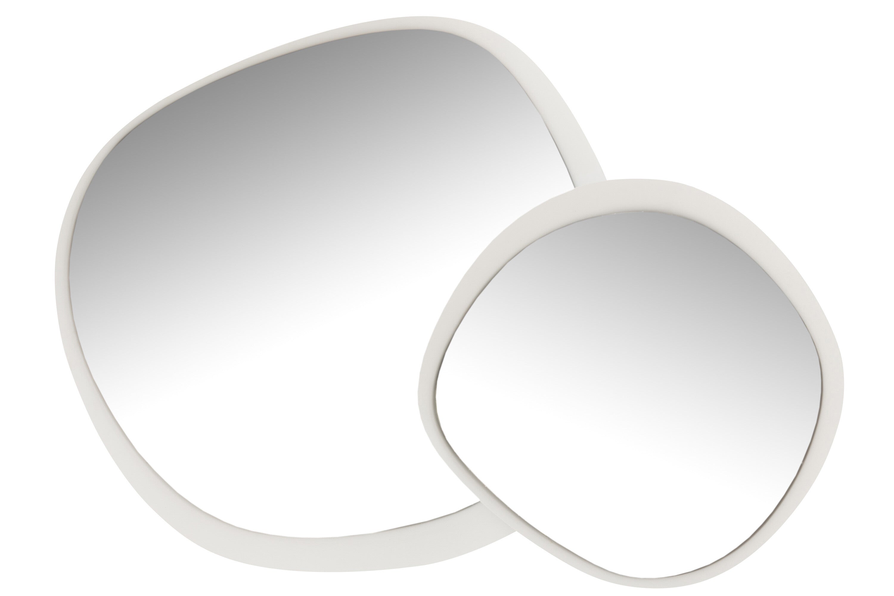 Wandspiegel rond metaal/glas wit L - J-LINE
