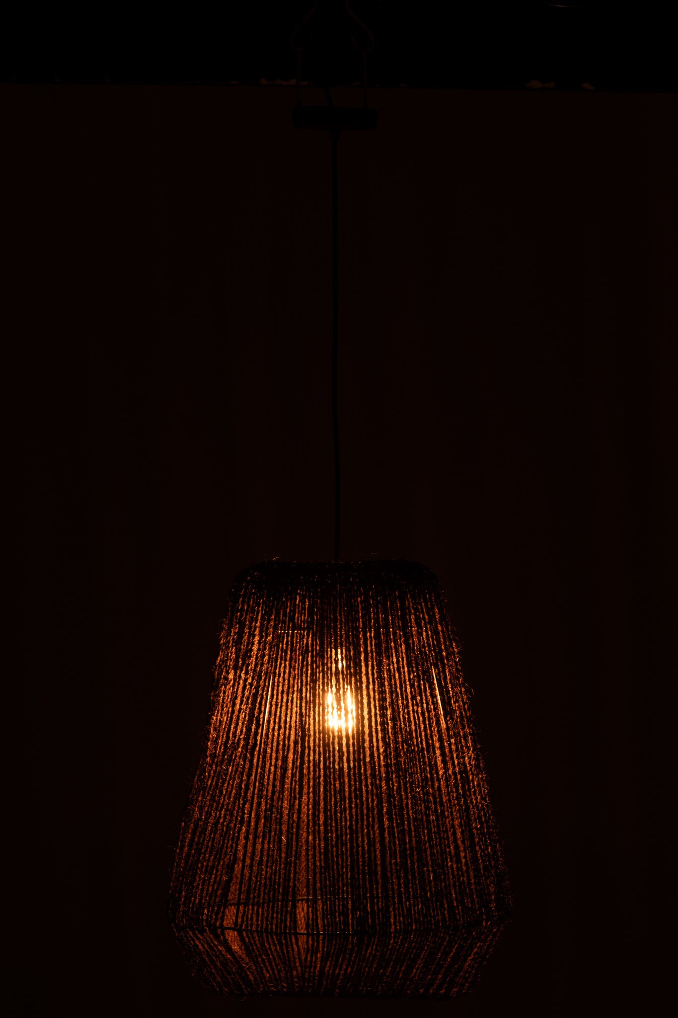 Hanglamp Metaal/Palm Zwart L - J-LINE