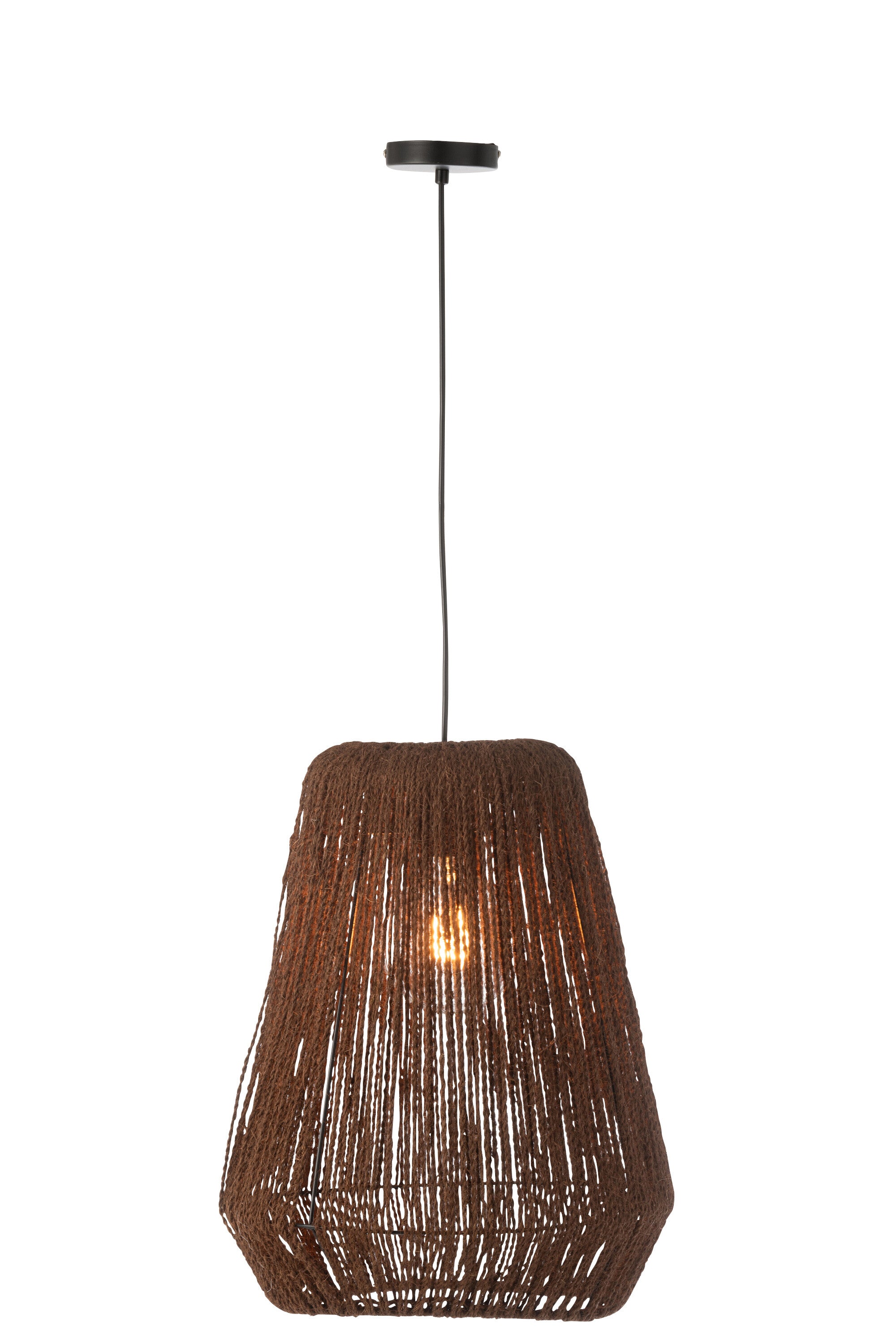 Hanglamp Metaal/Palm Zwart L - J-LINE