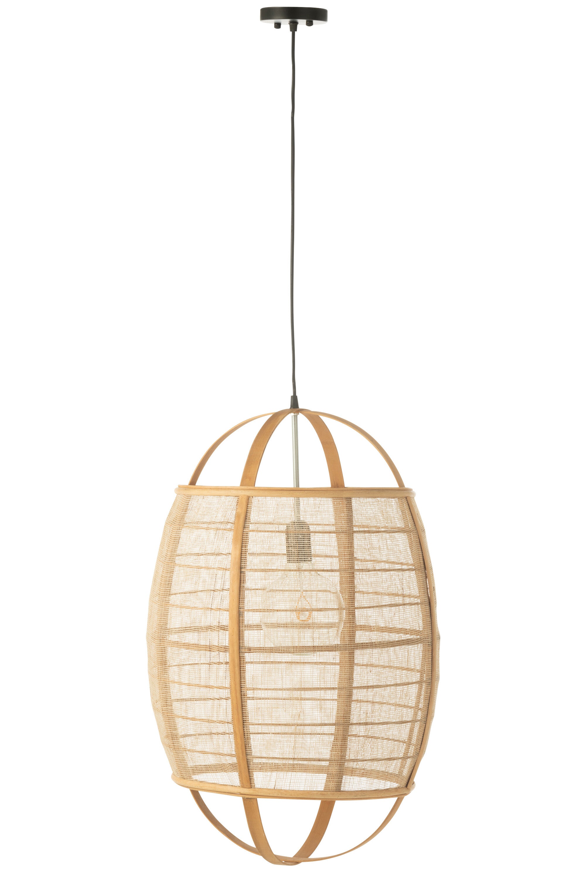 Hanglamp Ion Linnen/Bamboe Natuurlijk L - J-LINE