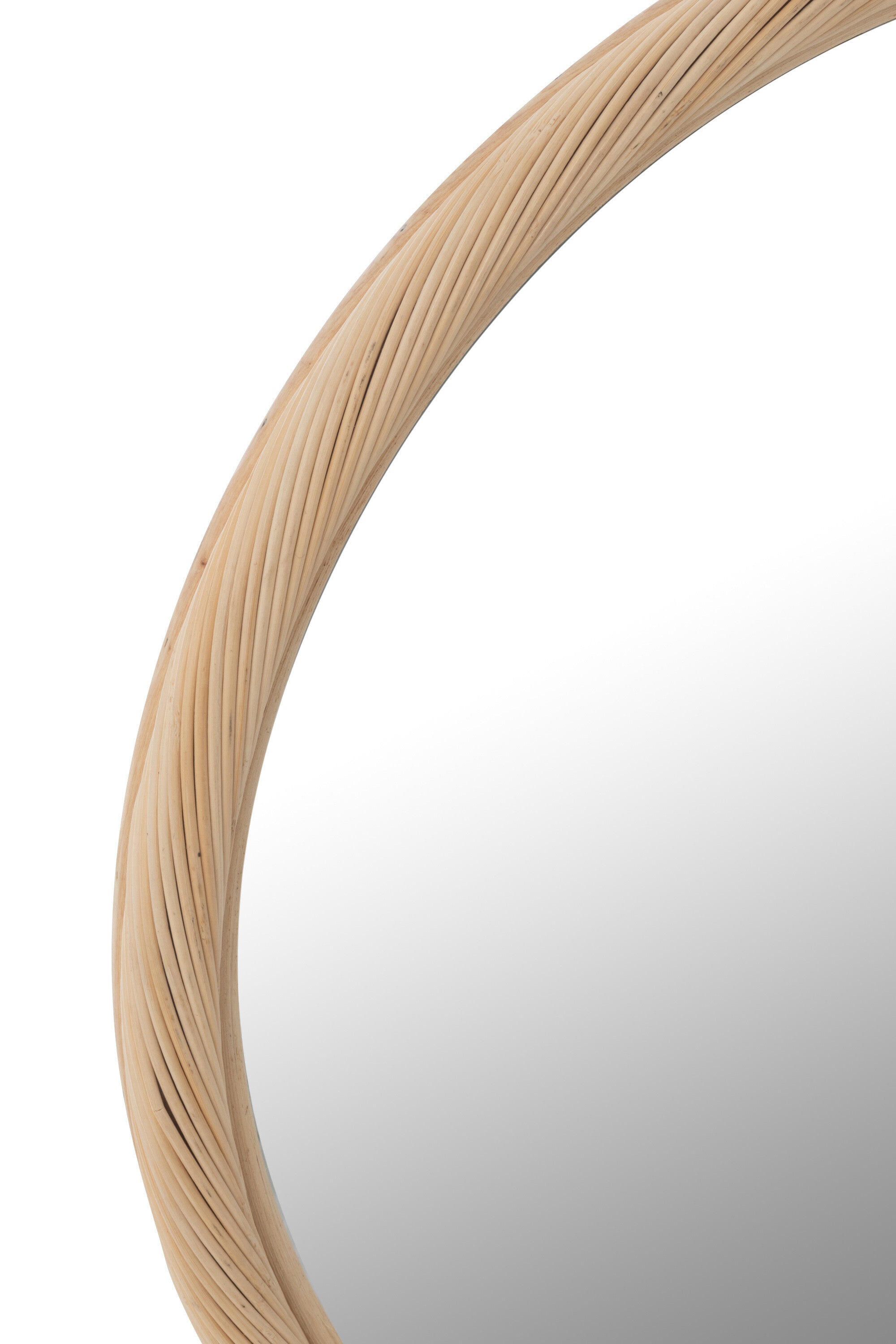 Wandspiegel rond rotan/glas natuurlijk L - J-LINE