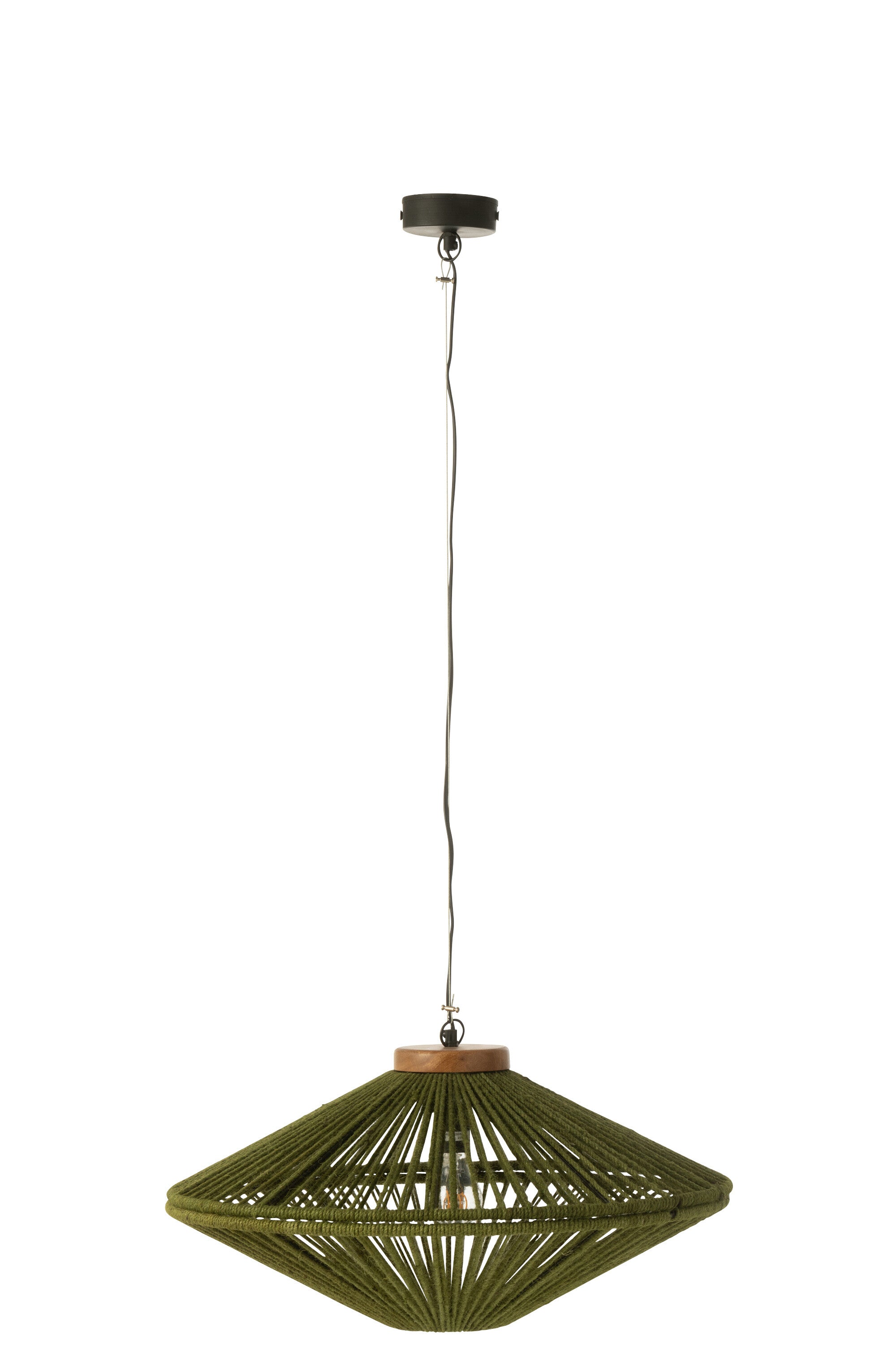 Hanglamp Ovni IJzer/Jute Groen S - J-LINE