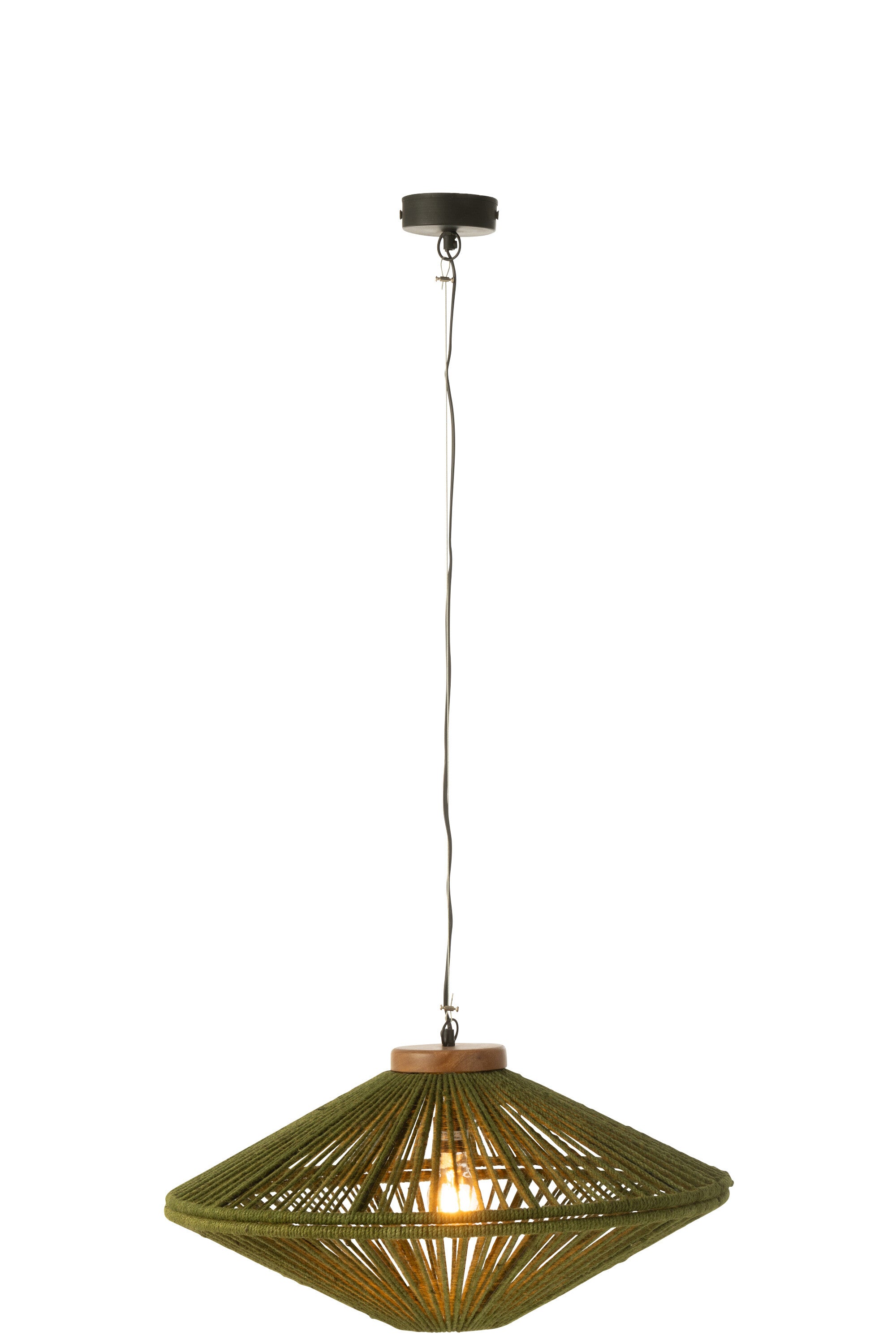 Hanglamp Ovni IJzer/Jute Groen S - J-LINE