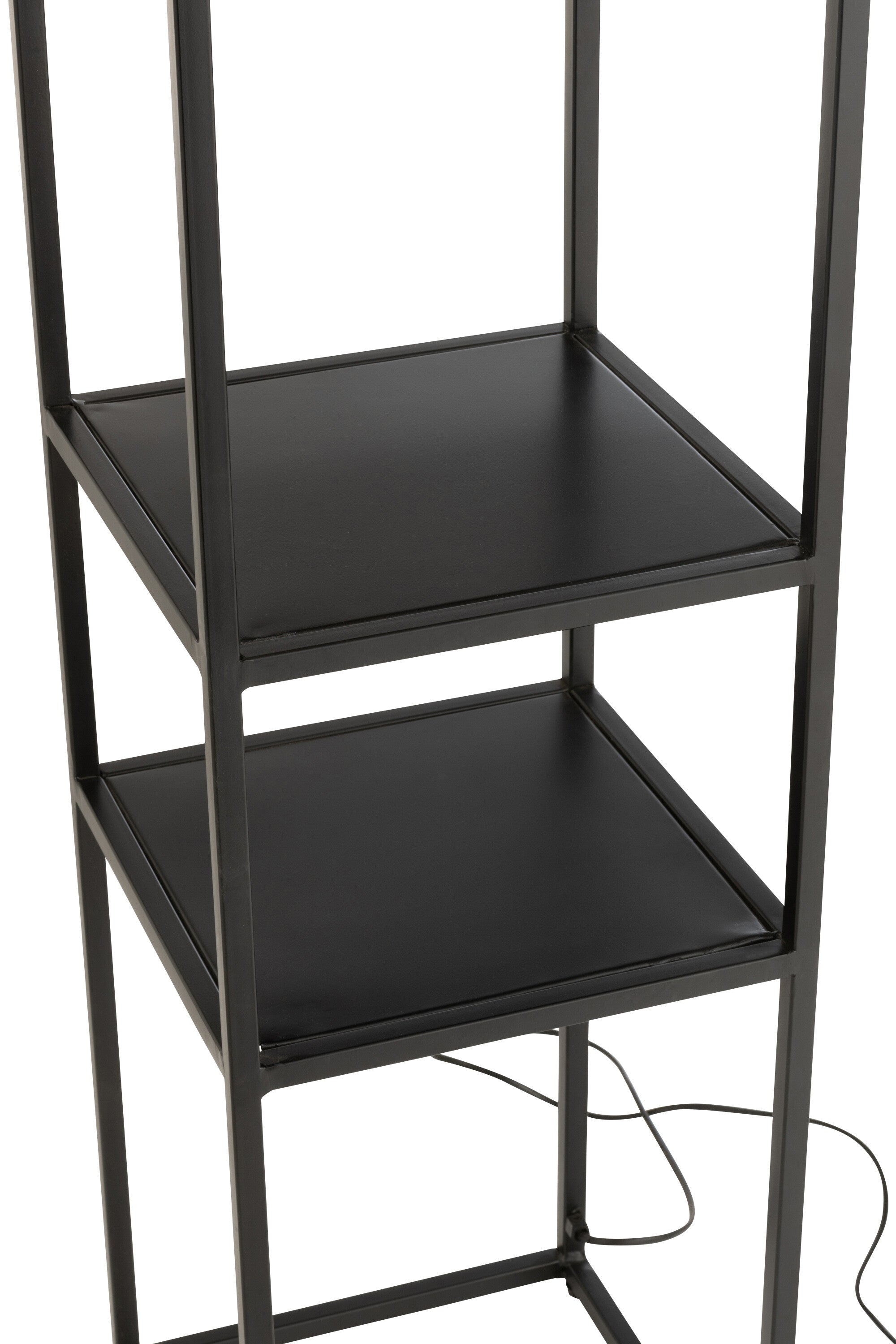 Lampadaire carré Fer/Jute Naturel/Noir - J-LINE