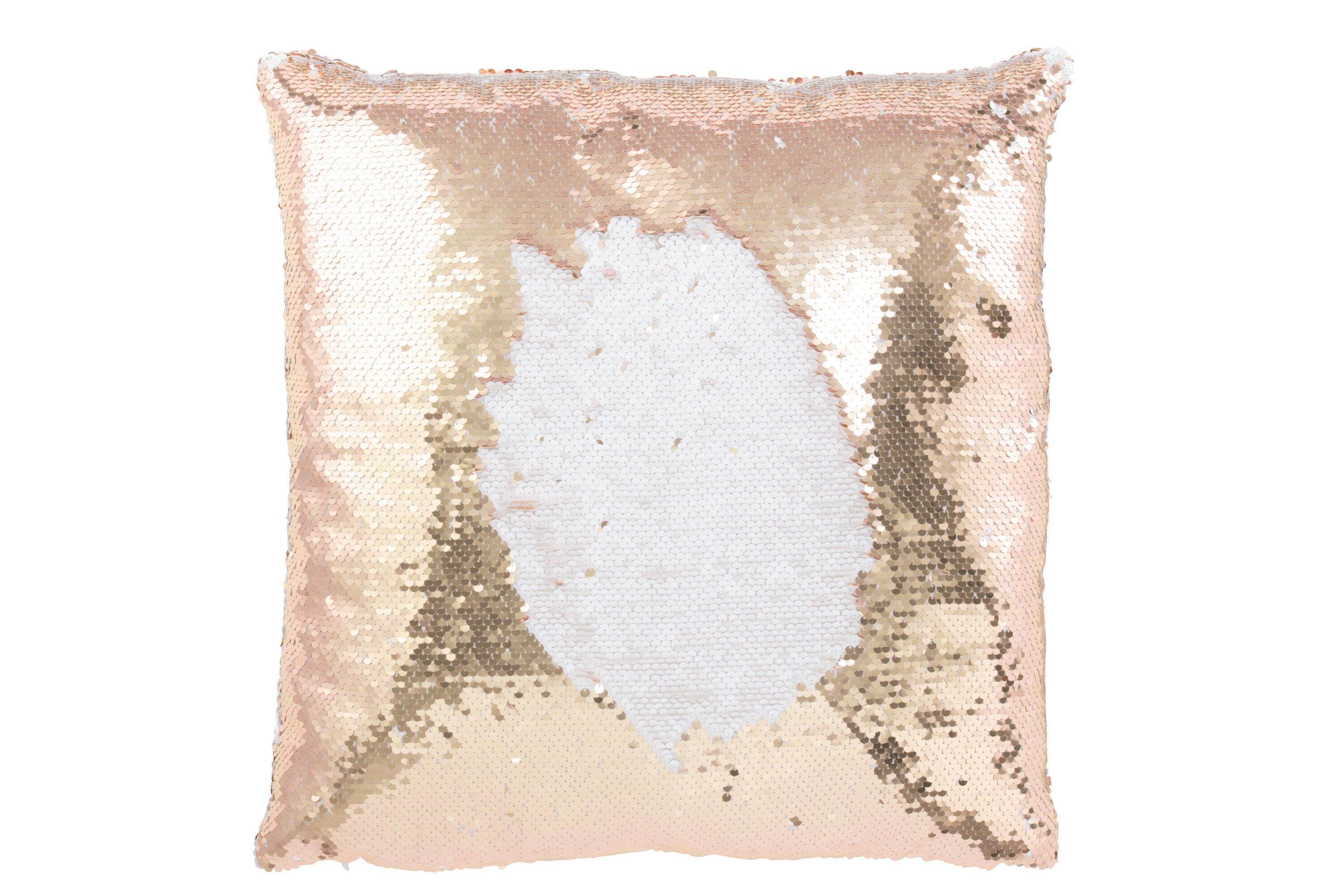Kussen Pailletten Champagne/Wit - J-LINE