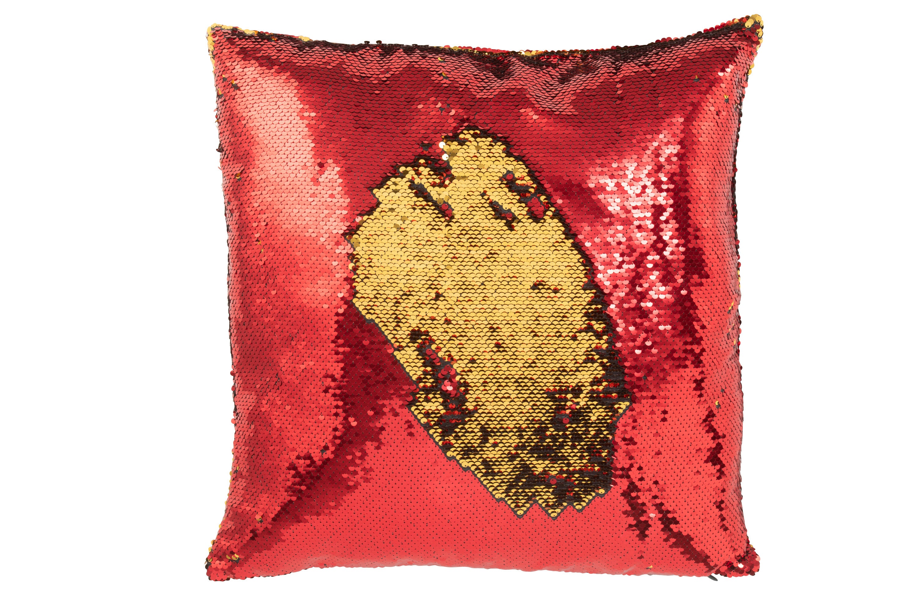 Kussen Pailletten Rood/Goud - J-LINE