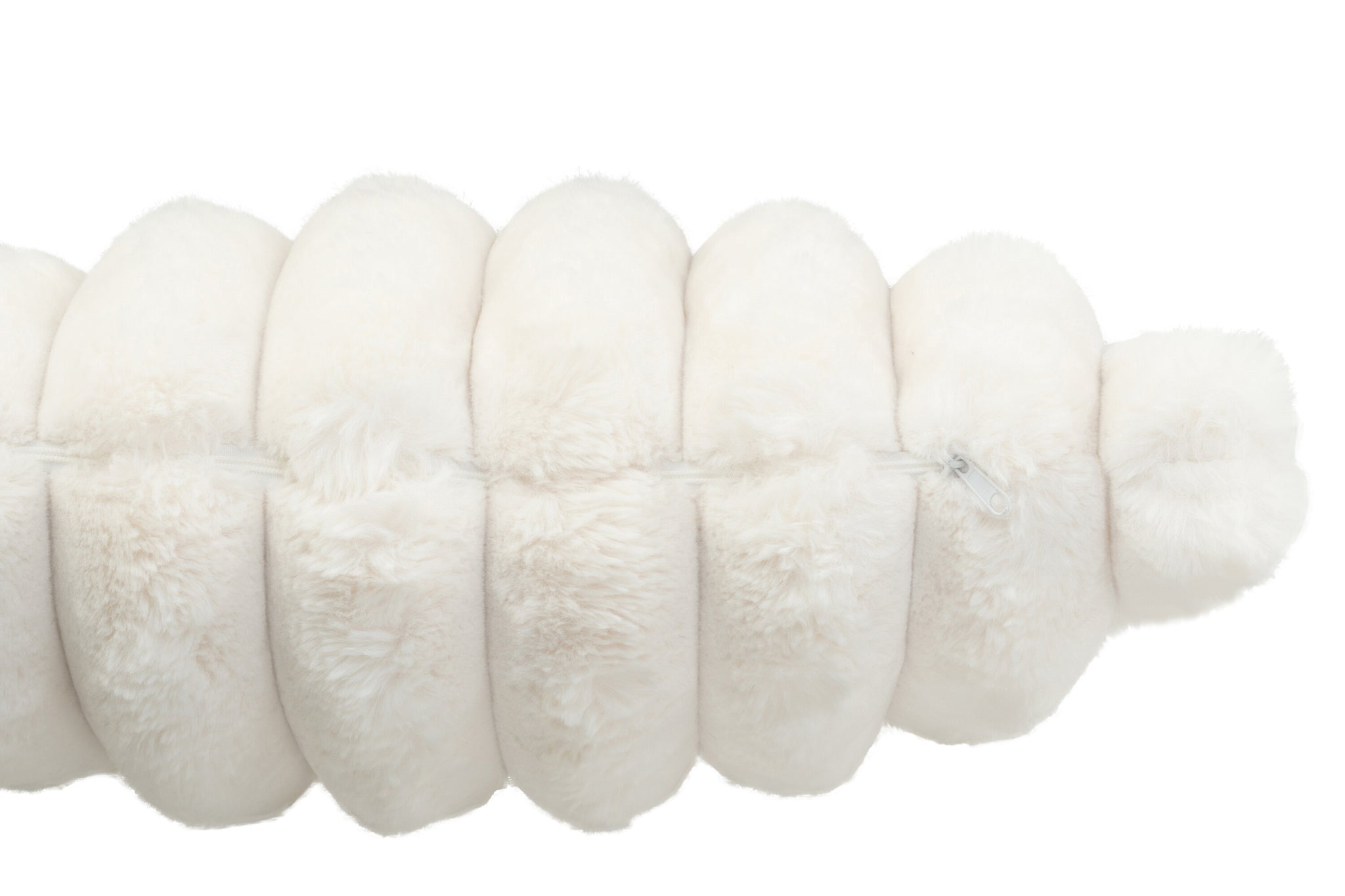 Coussin en velours côtelé polyester blanc L - J-LINE - ÉPUISÉ