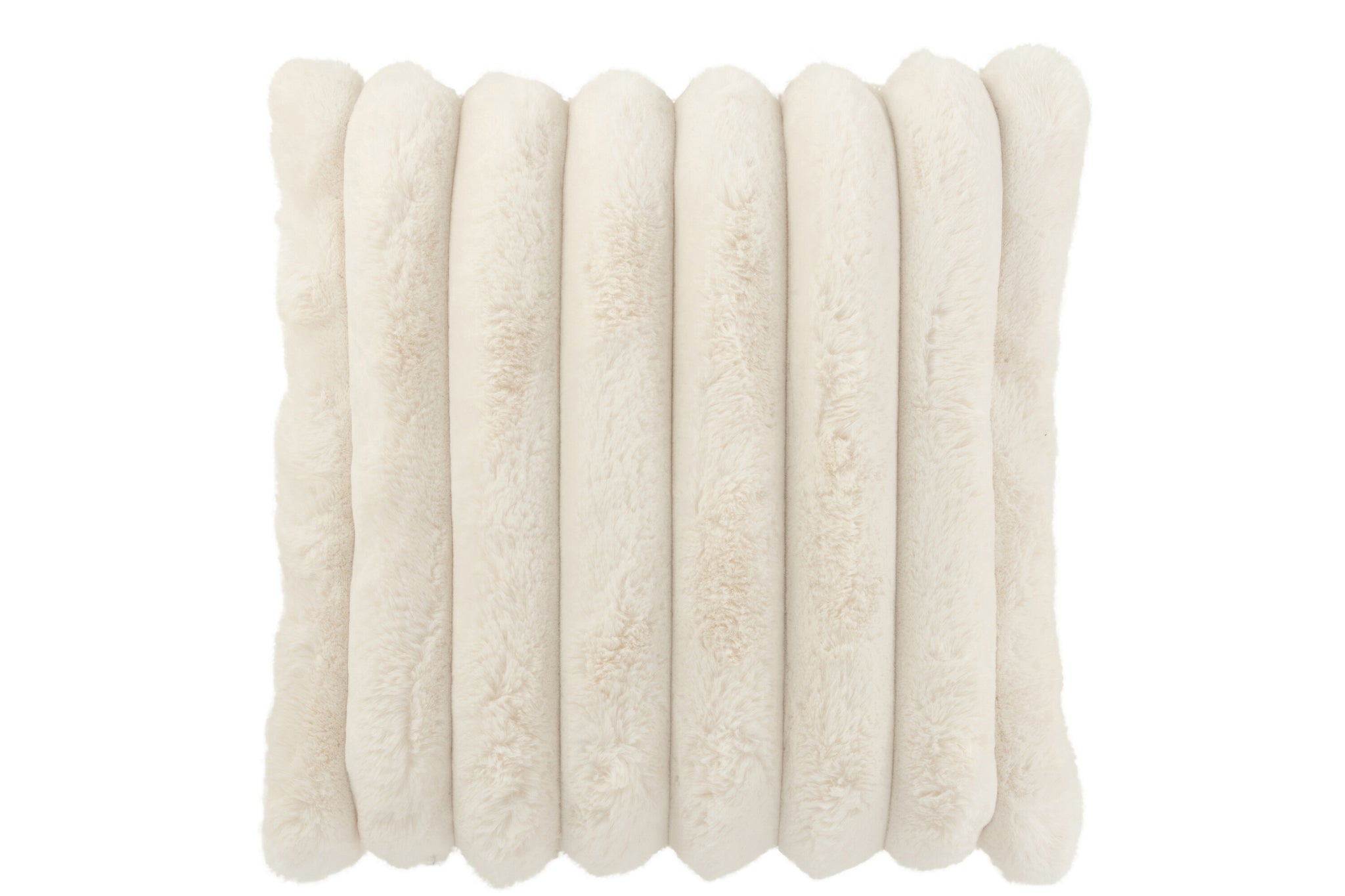 Coussin en velours côtelé polyester blanc L - J-LINE - ÉPUISÉ