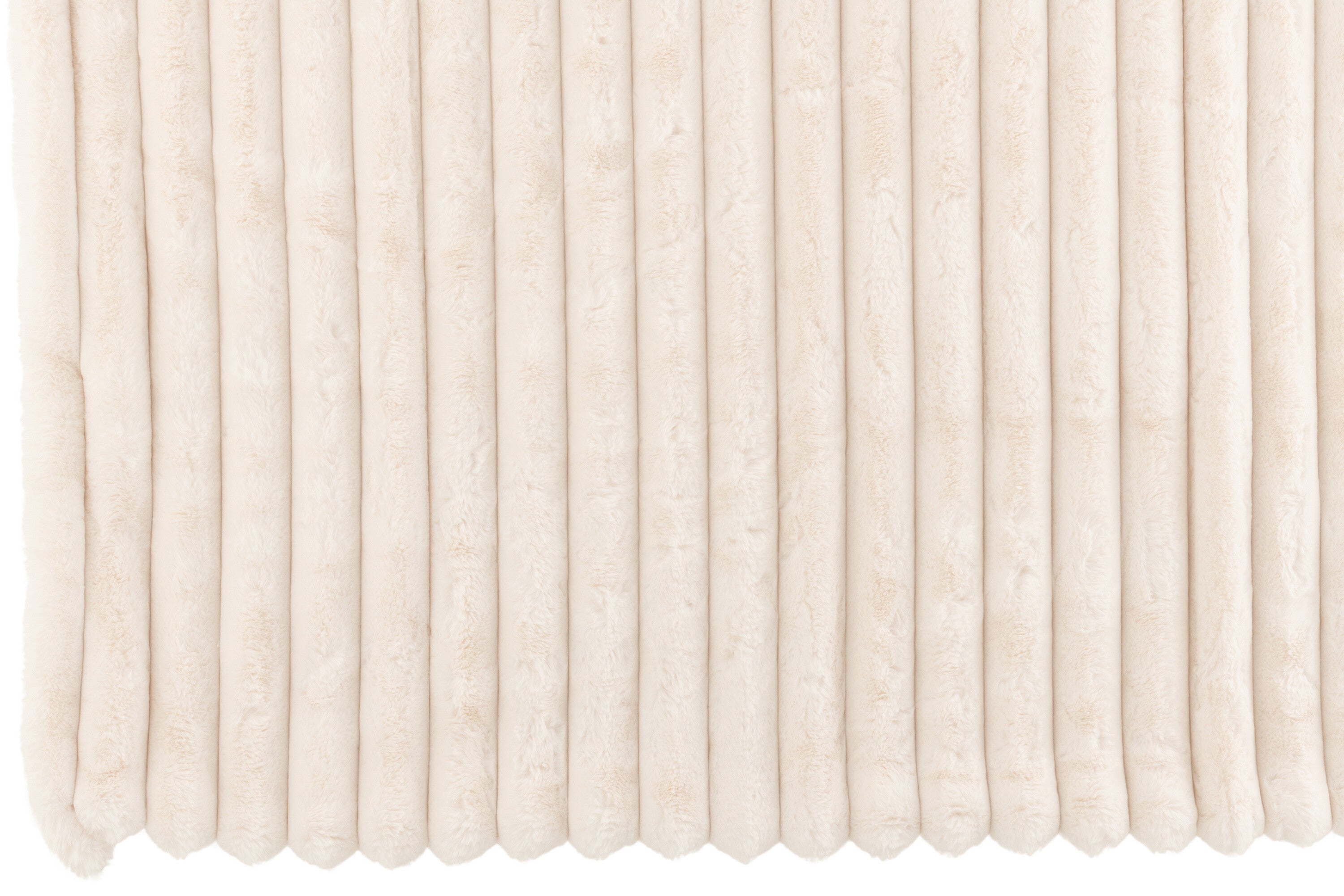 Plaid Velours côtelé Polyester Blanc - J-LINE