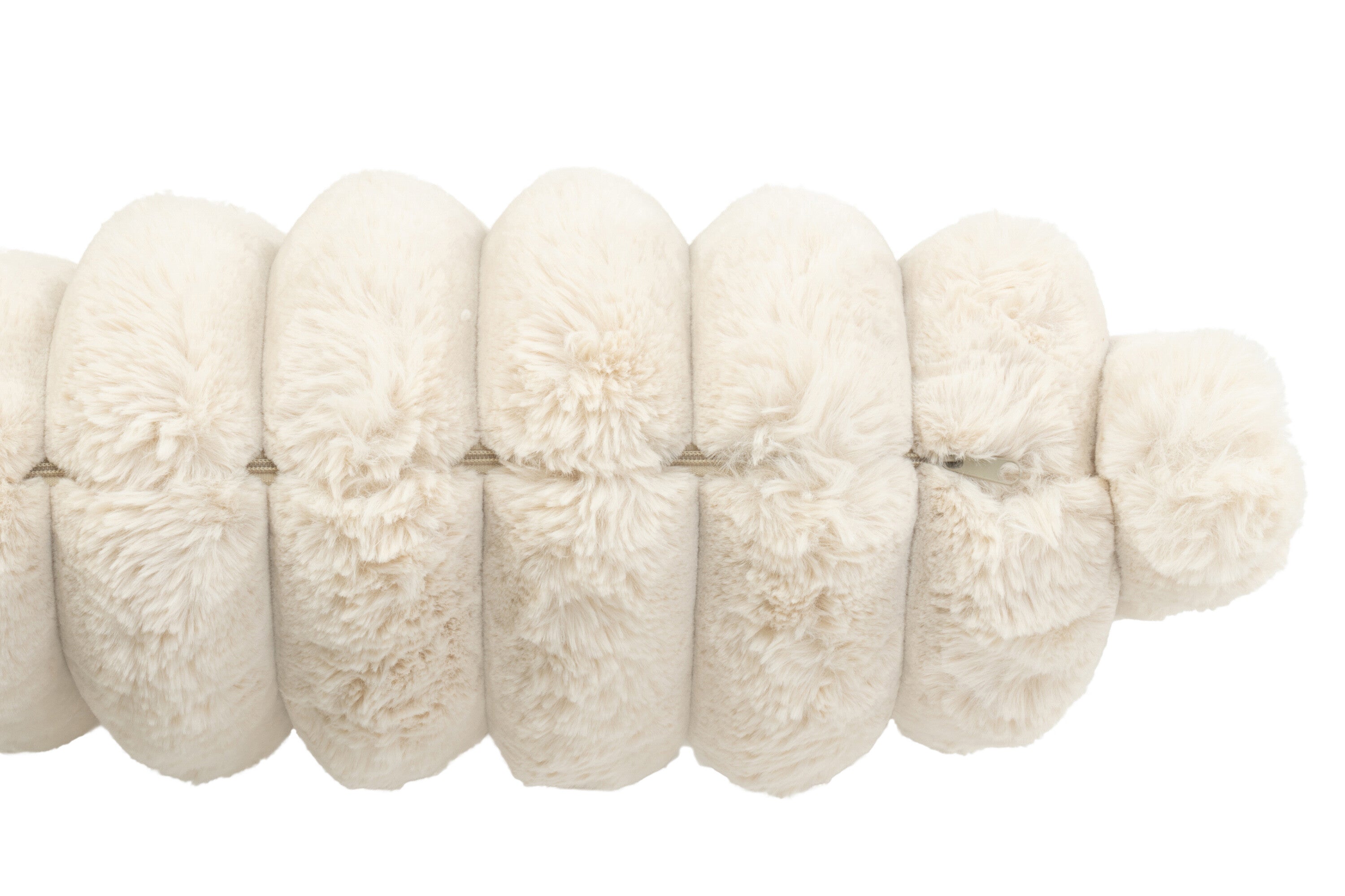 Kussen Groot Ribfluweel Polyester Beige - J-LINE