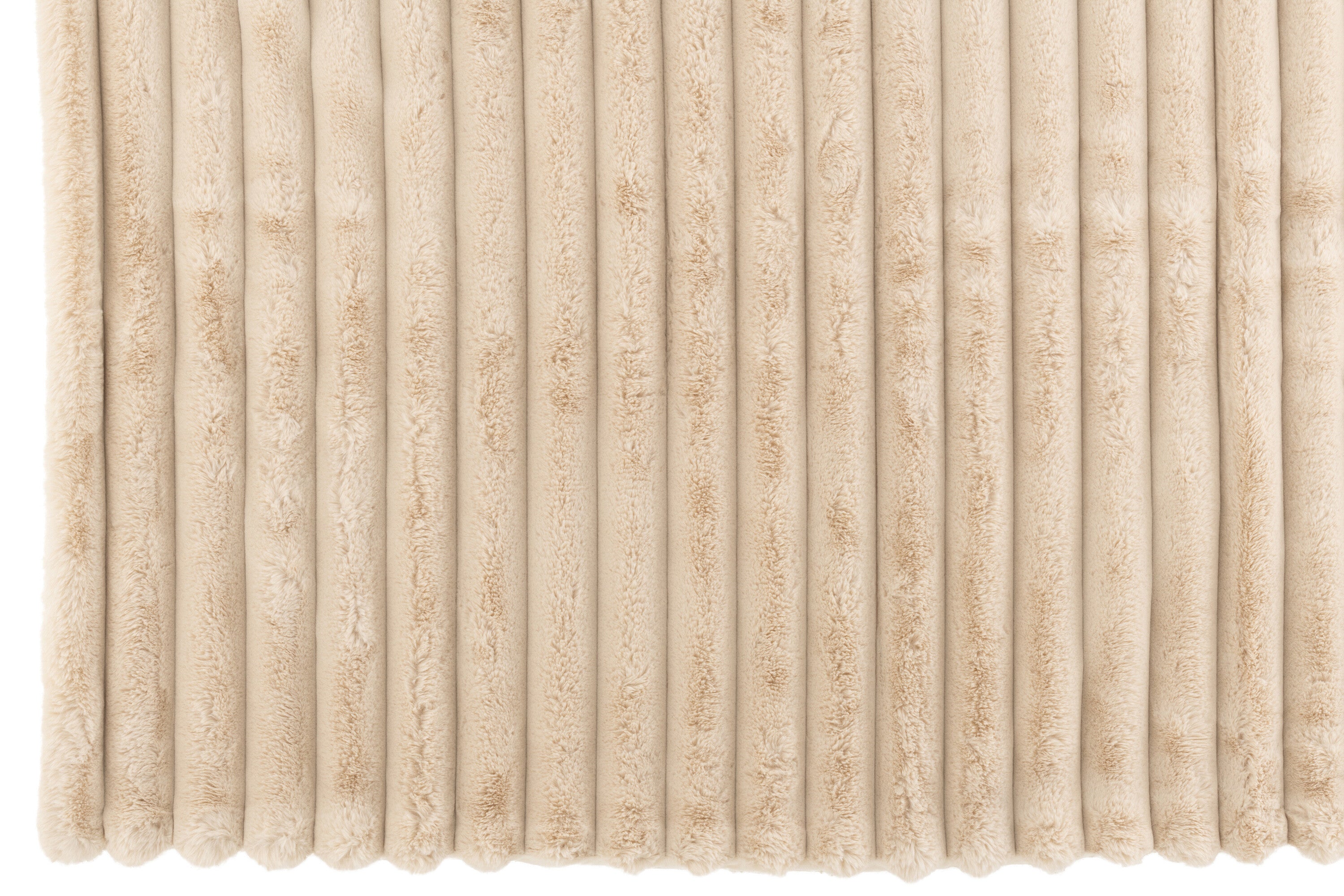 Geruite plaid Ribfluwelen Polyester Beige - J-LINE