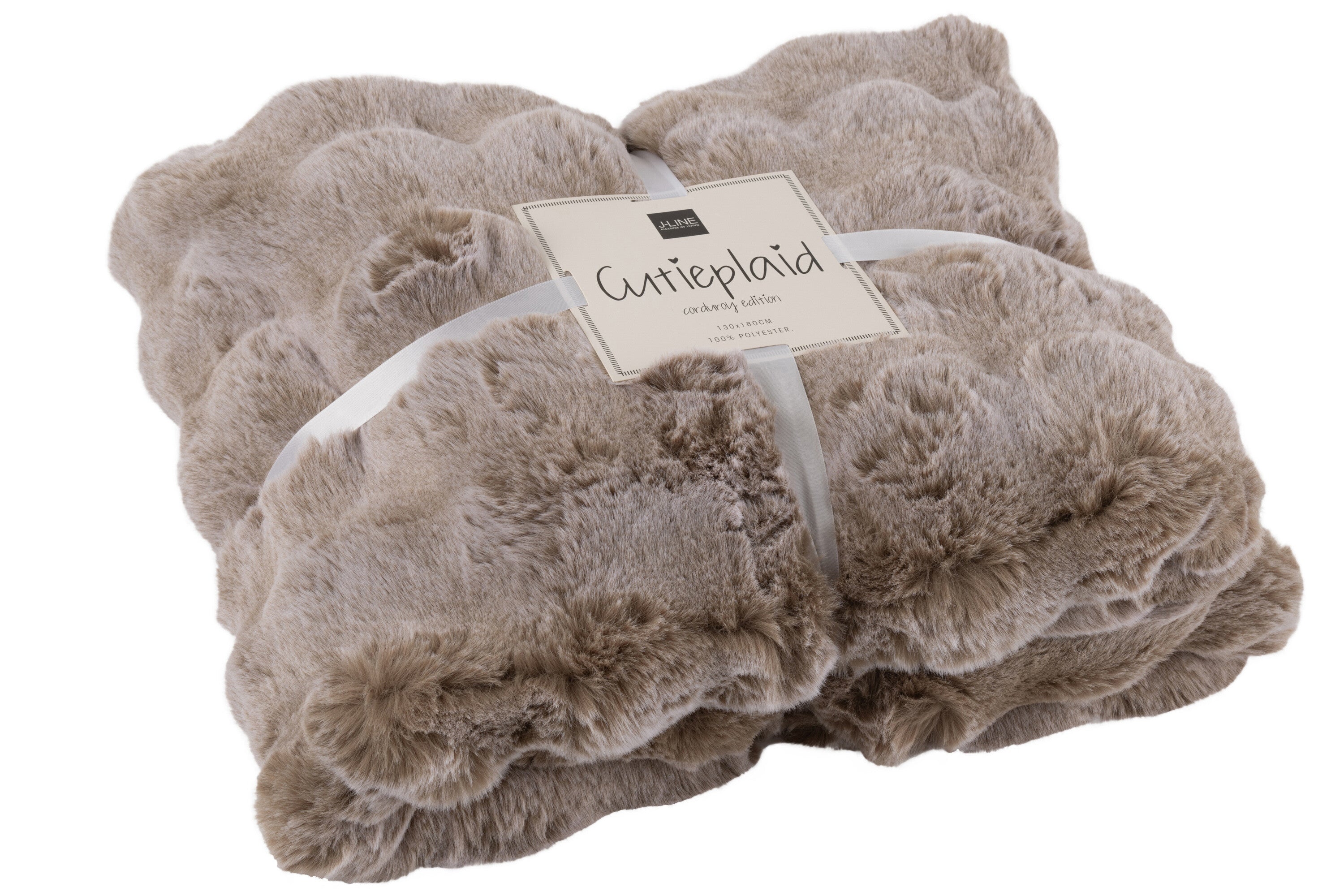 Geruite plaid polyester taupe - J-LINE