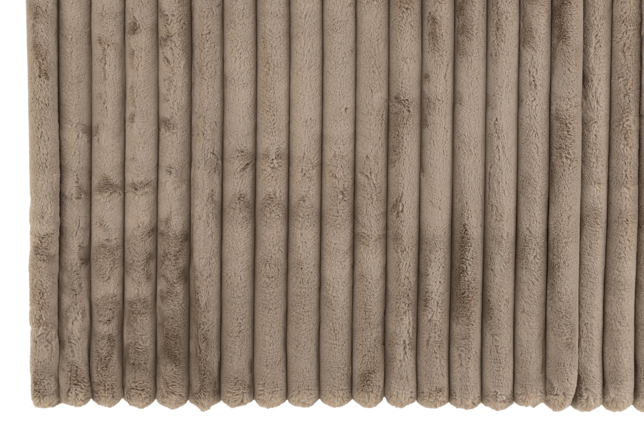 Velours côtelé à carreaux en polyester taupe - J-LINE - ÉPUISÉ