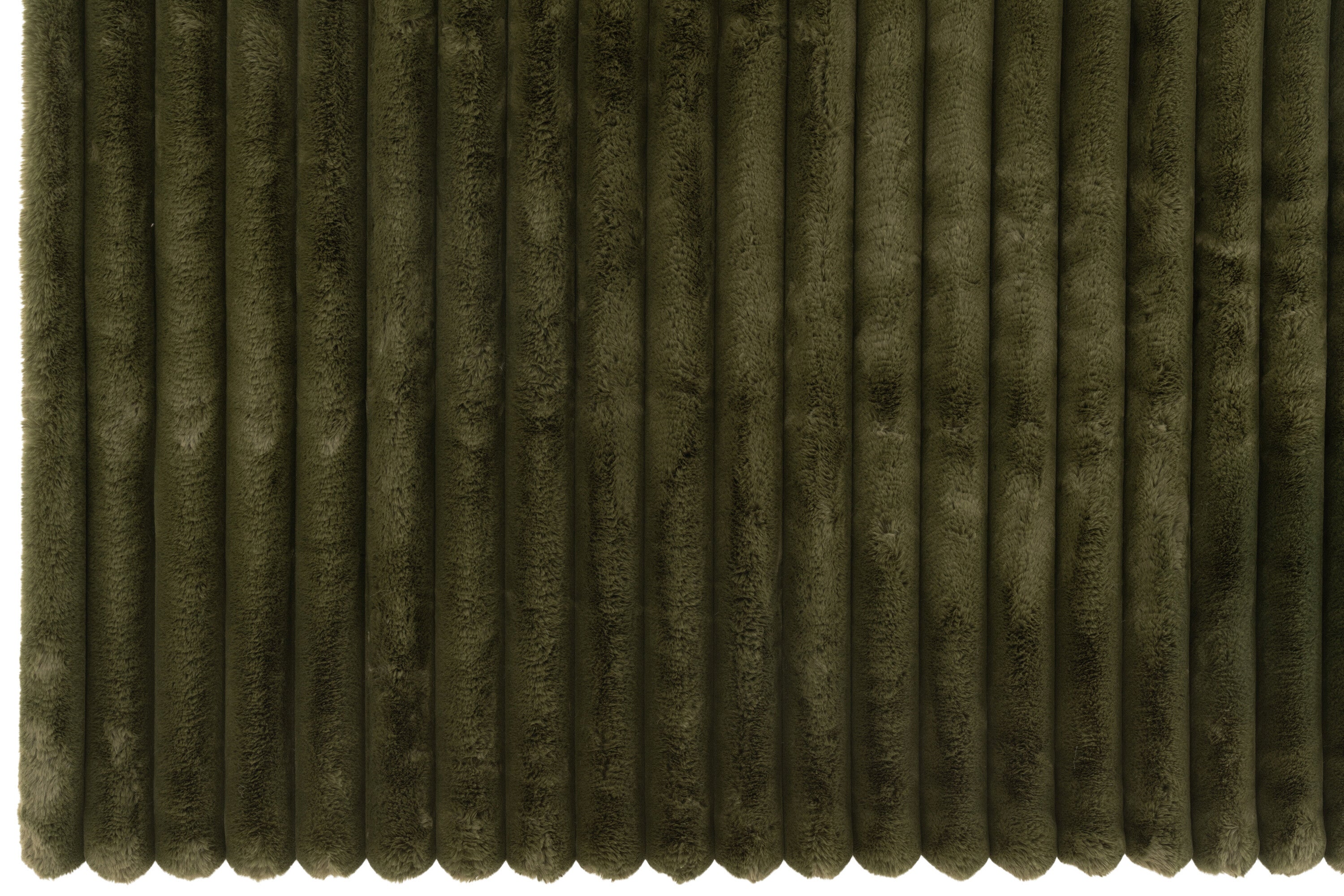 Plaid en velours côtelé polyester vert foncé - J-LINE