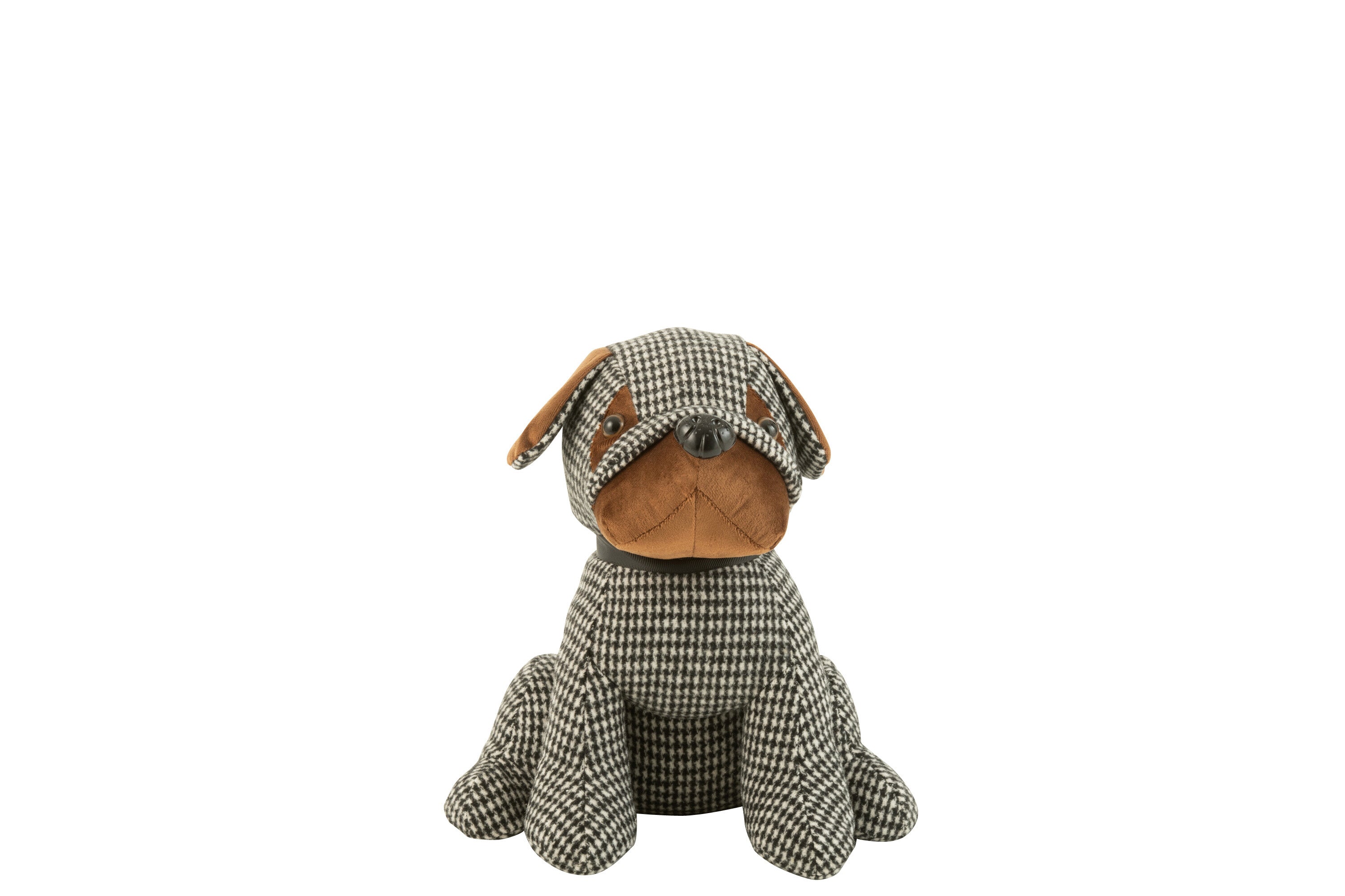 Cale-porte chien à carreaux en polyester noir/marron S - J-LINE