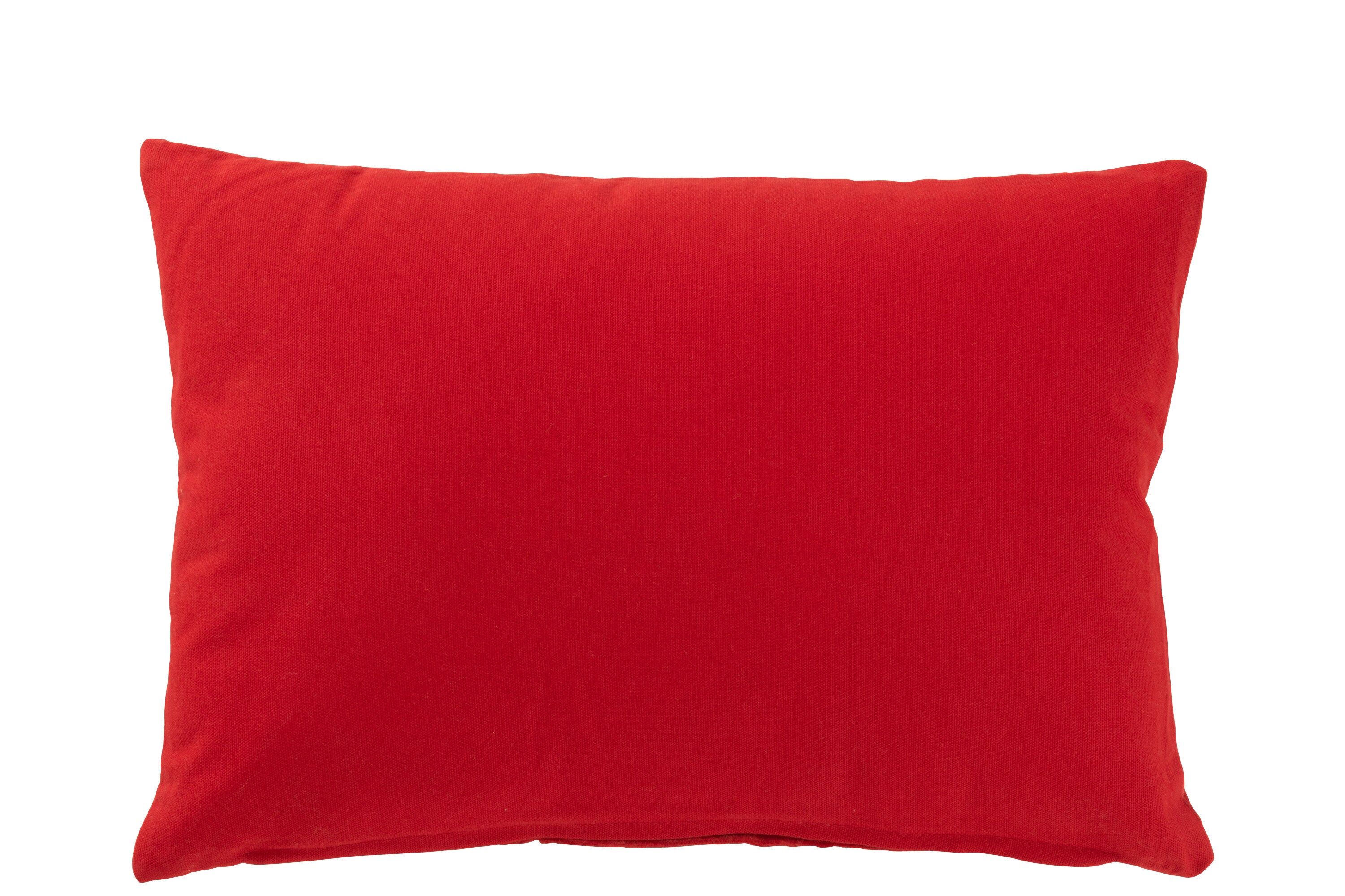 Kussen Kerstbomen Fluweel Rood/Wit - J-LINE