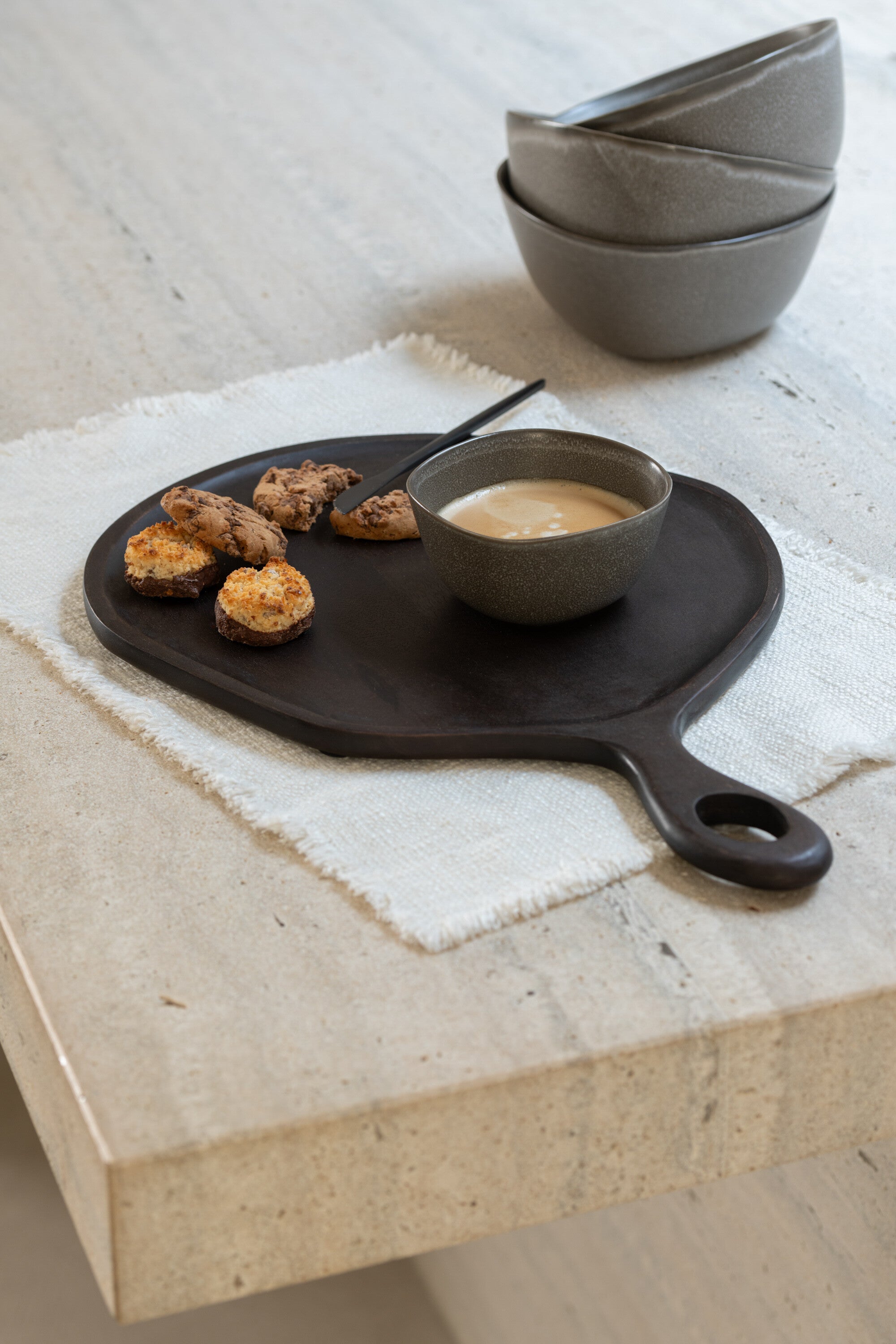 Set de table RH+bords Lin/Coton Blanc - J-LINE