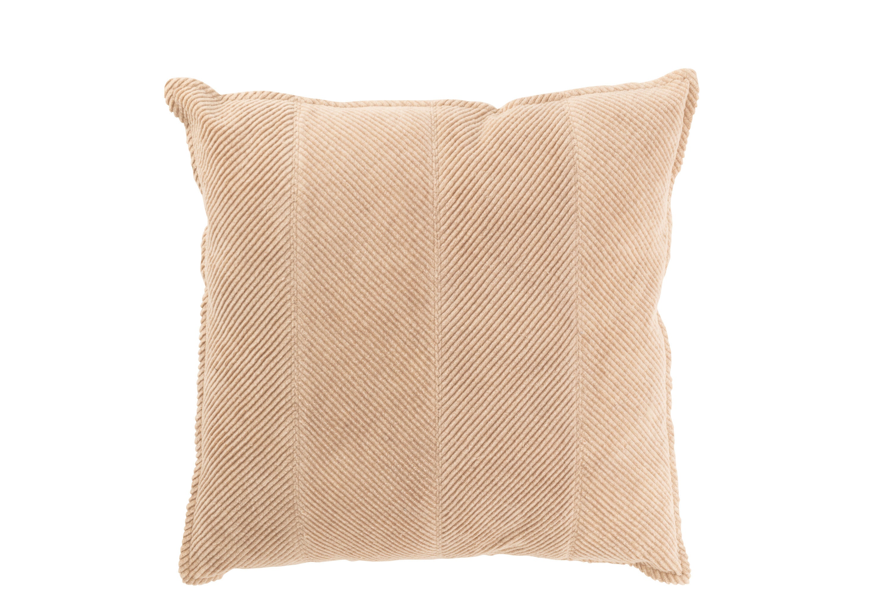 Kussen Strepen Katoen/Polyester Beige - J-LINE