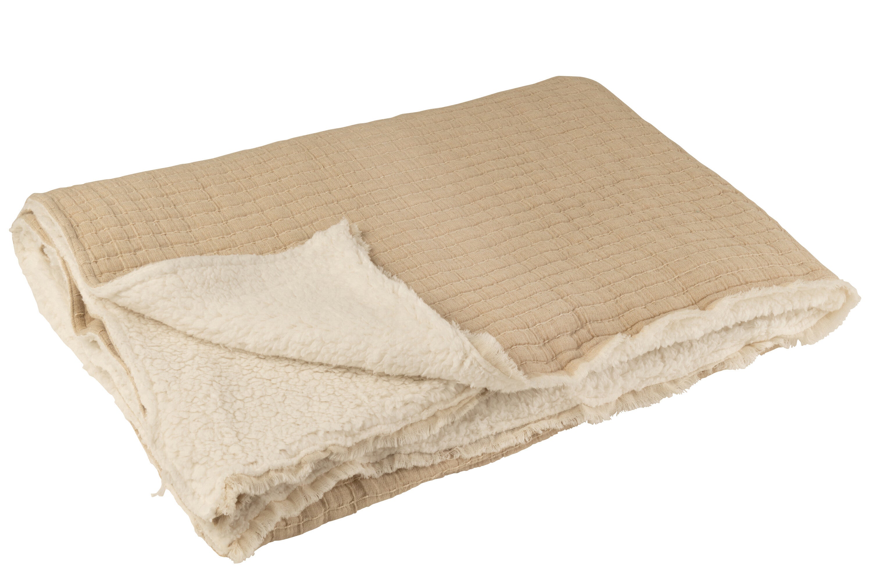 Geruite plaid Katoen/Polyester Beige - J-LINE