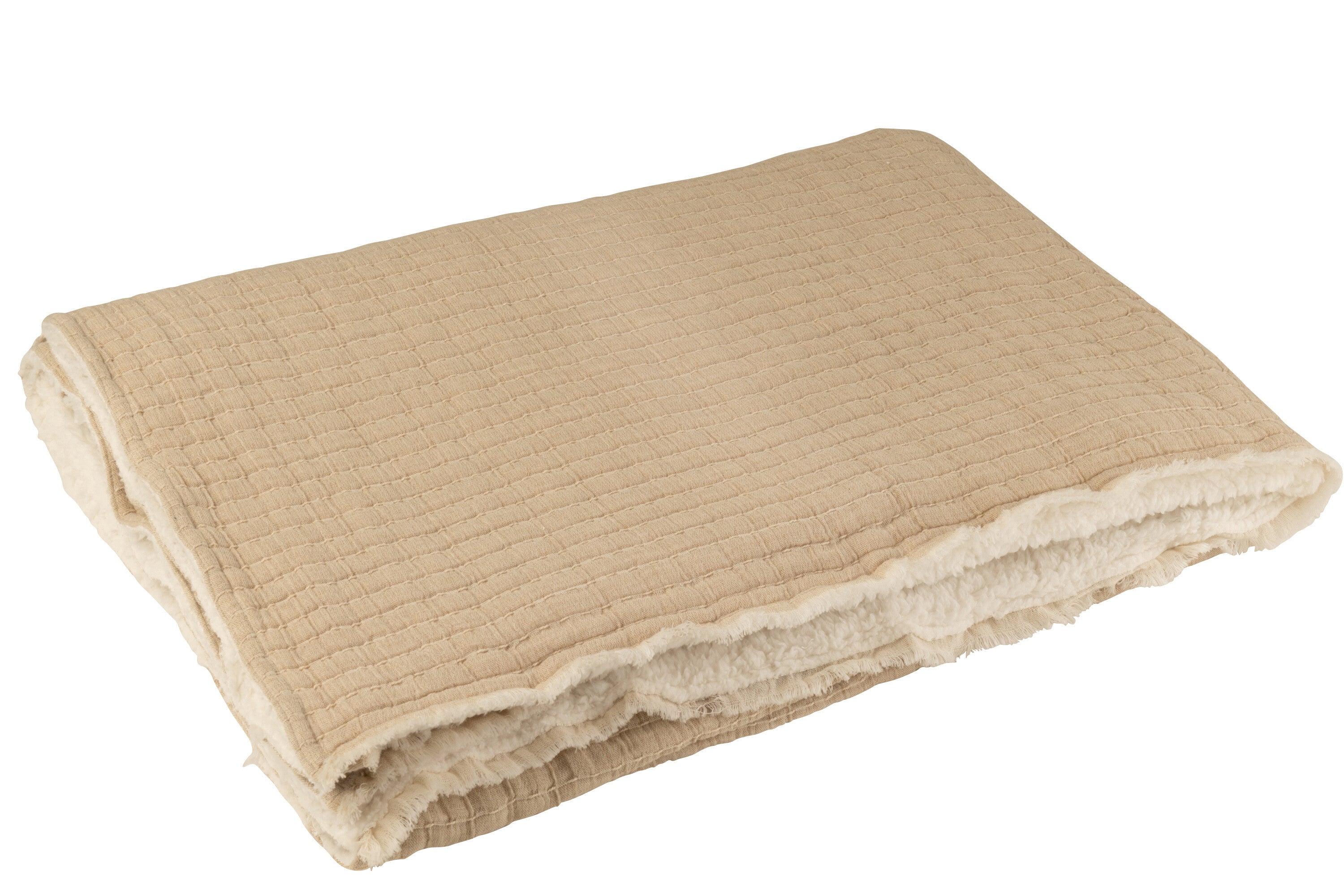 Geruite plaid Katoen/Polyester Beige - J-LINE