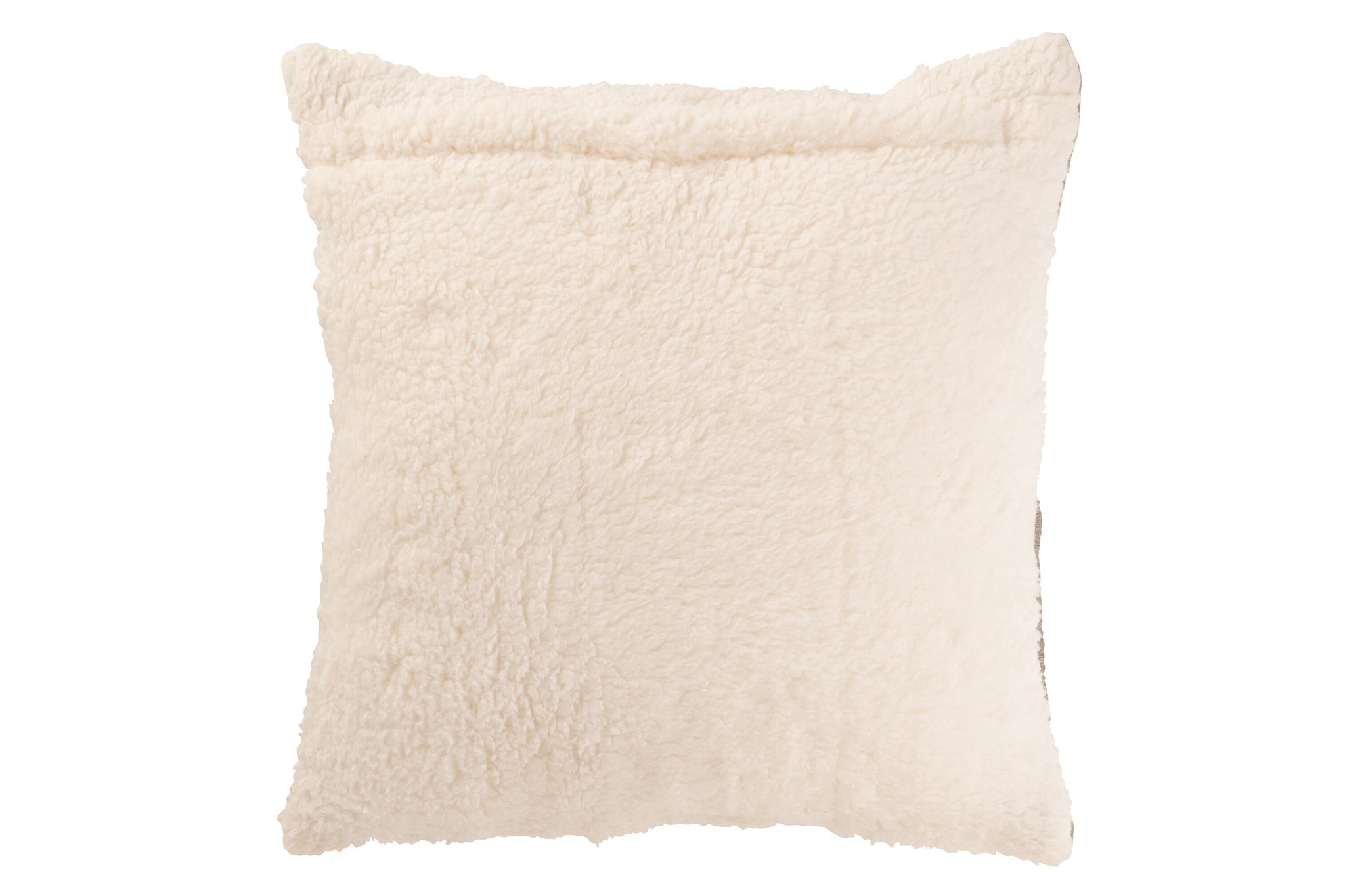 Coussin Teddy lignes piquées gris - J-LINE