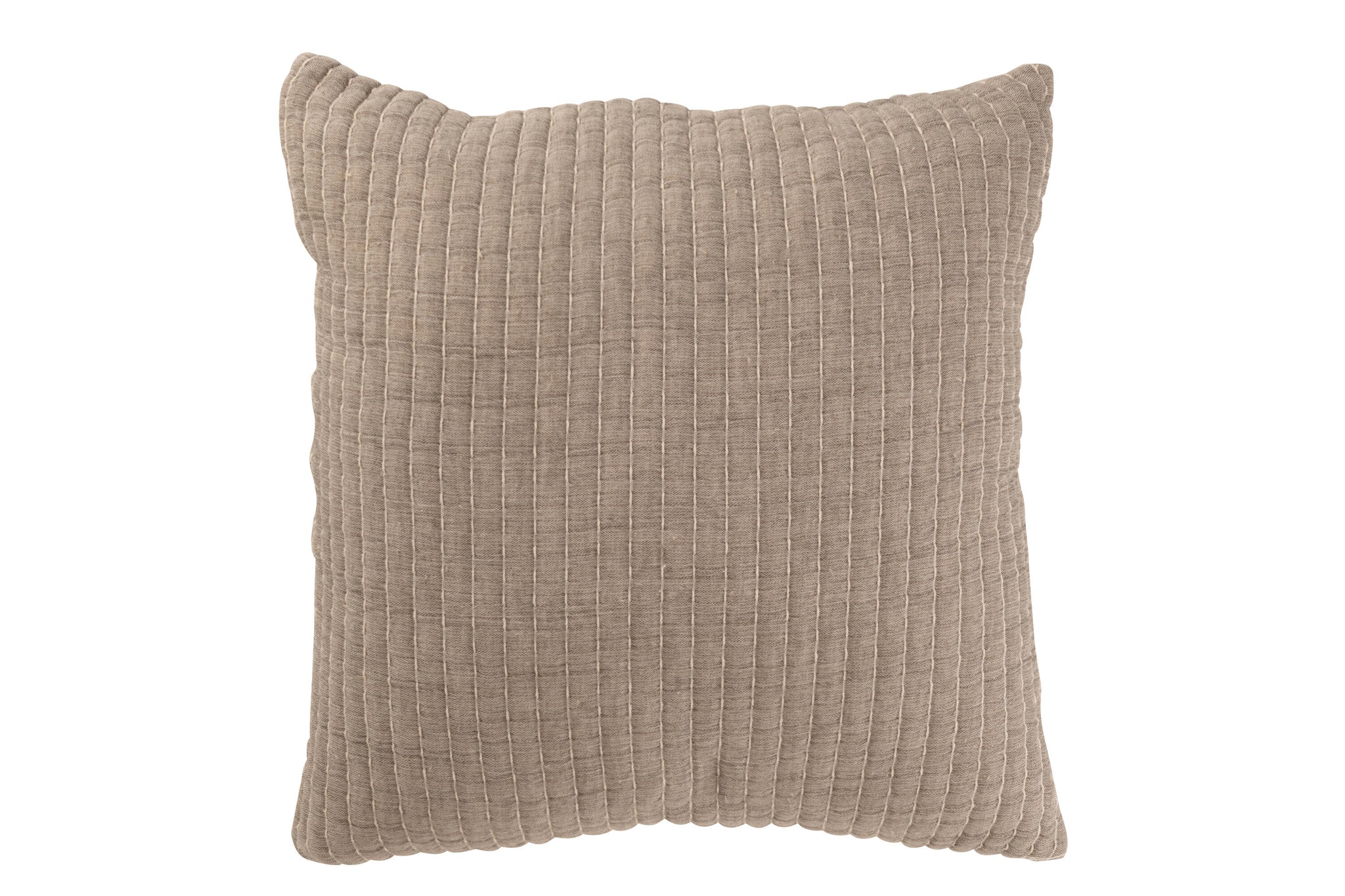 Coussin Teddy lignes piquées gris - J-LINE