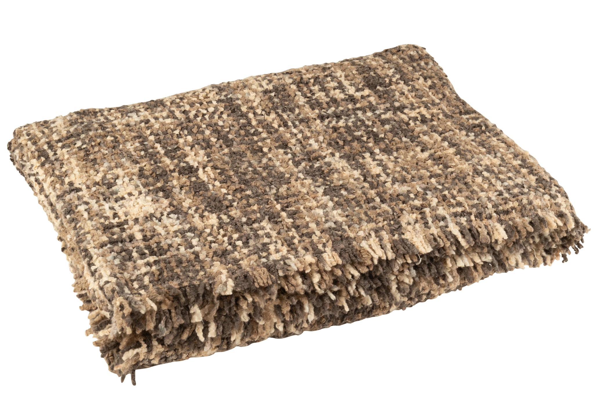 plaid Acrylique/Coton Brun/Beige - J-LINE