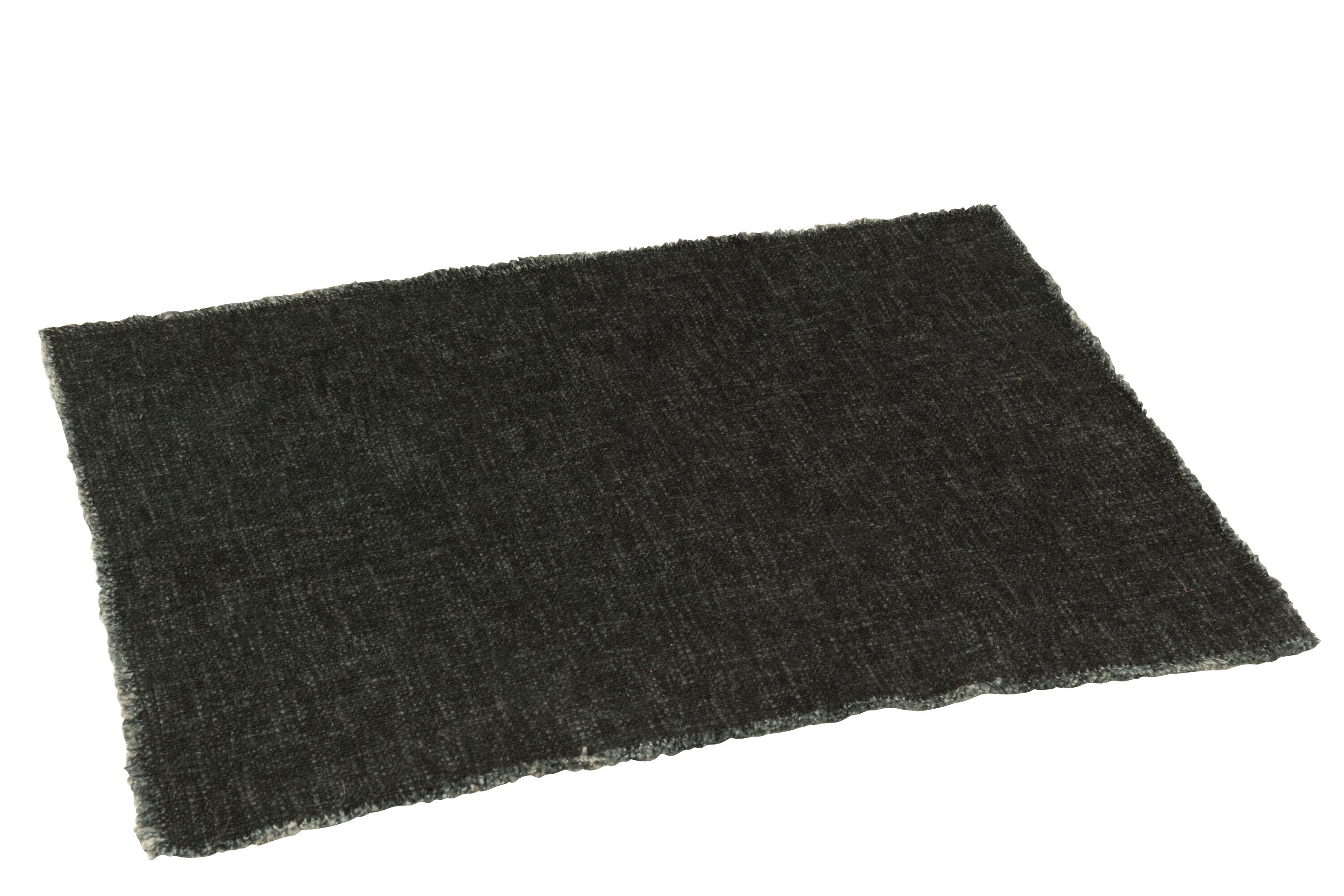 Set de table droit + bords en lin/coton noir - J-LINE