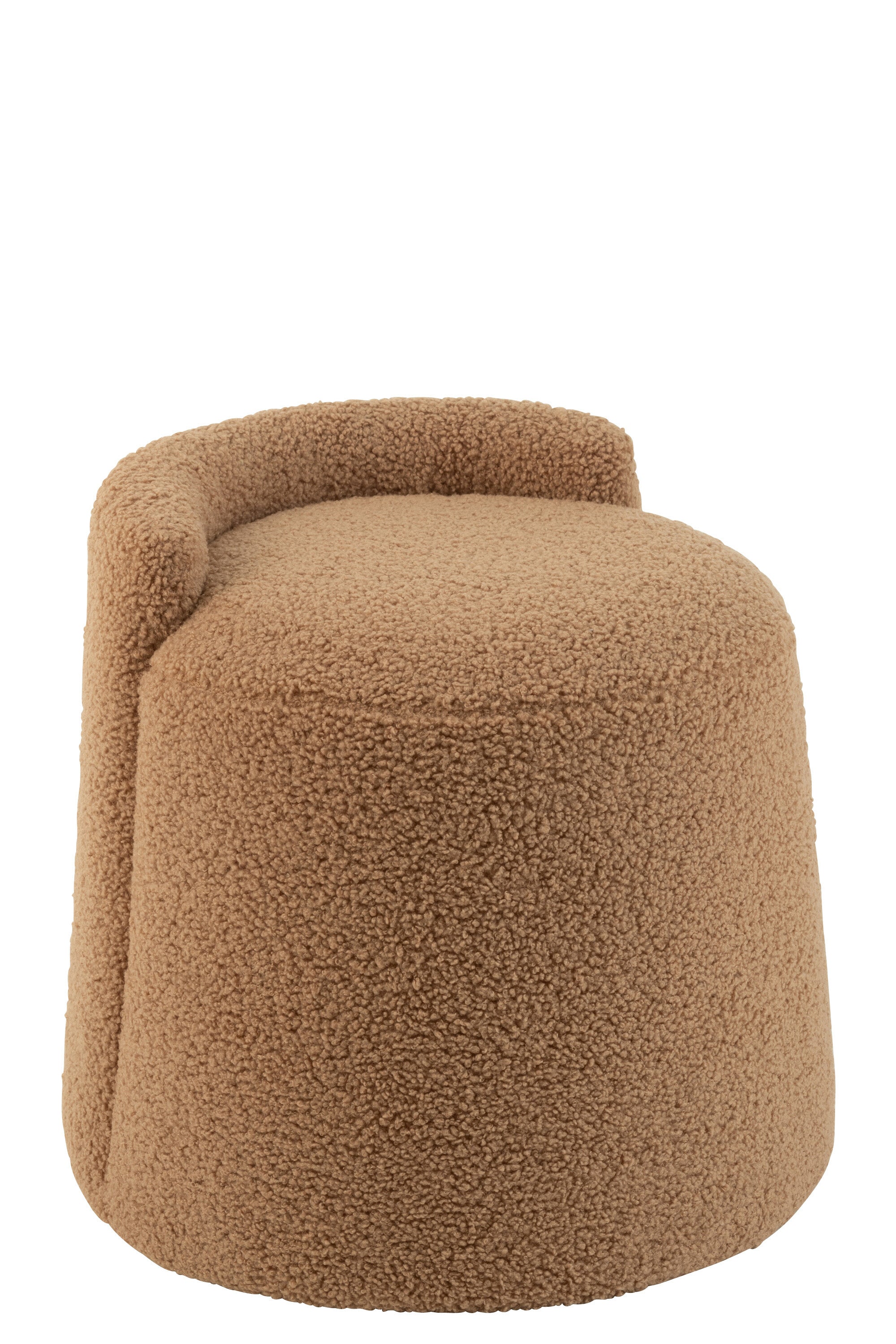 Poef Teddy + rug Bouclé Kameel - J-LINE